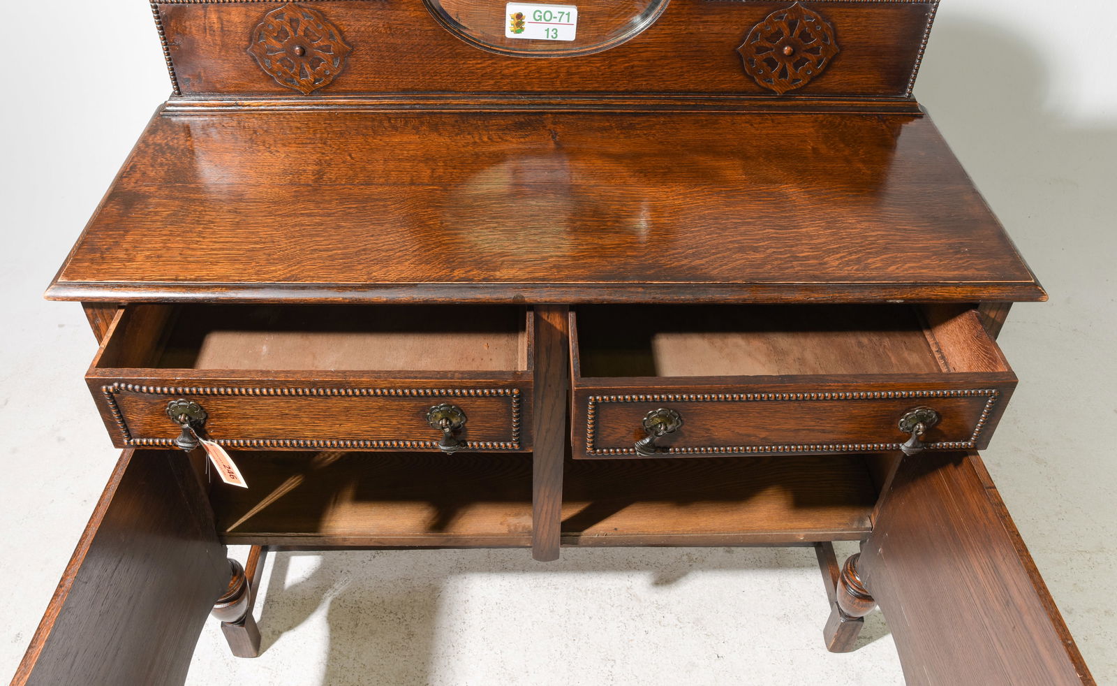 British Tudor Style Oak Buffet / Server - 3