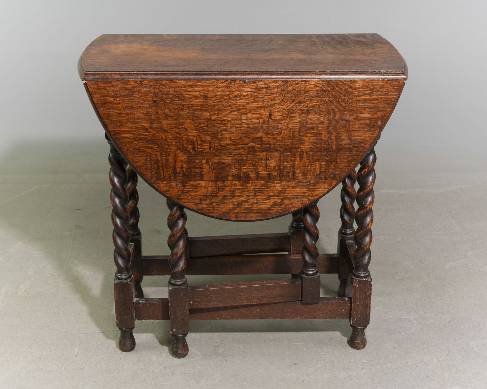 British Oak Barley Twist Drop Leaf Table (1 of 3)