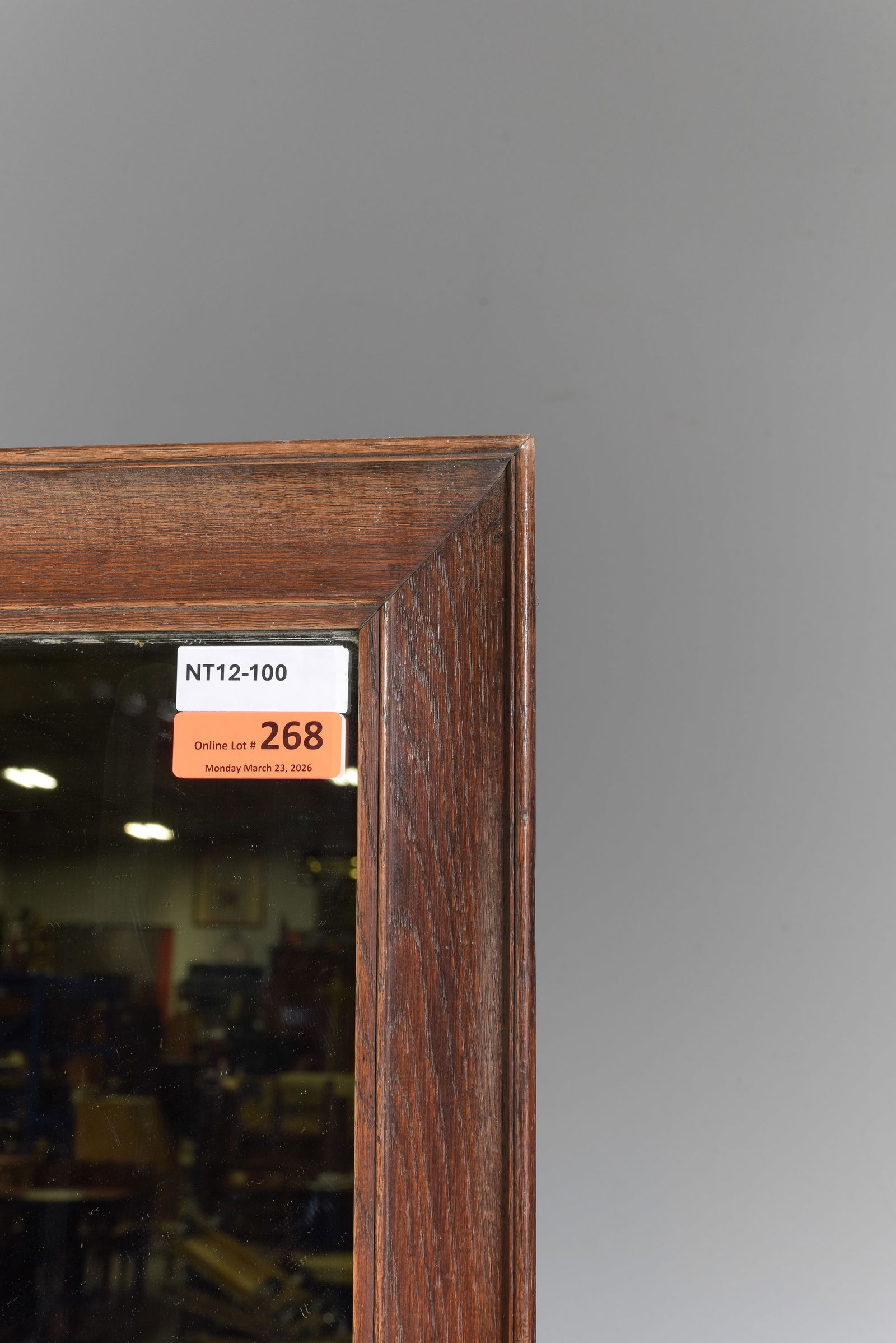 French Large Oak Framed Mirror - 2