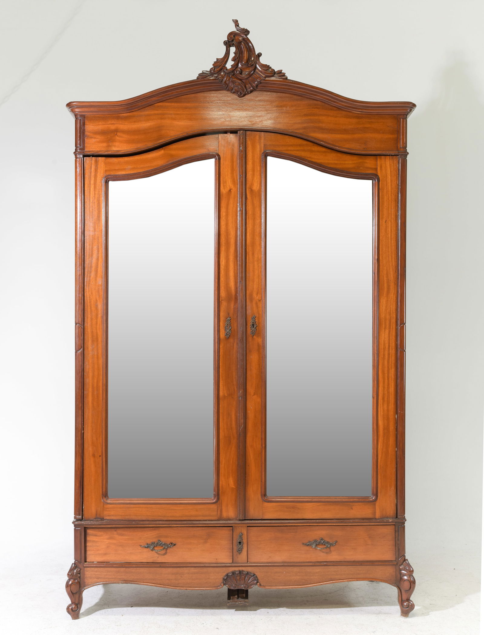 French Style Double Mirror Door Armoire (1 of 8)