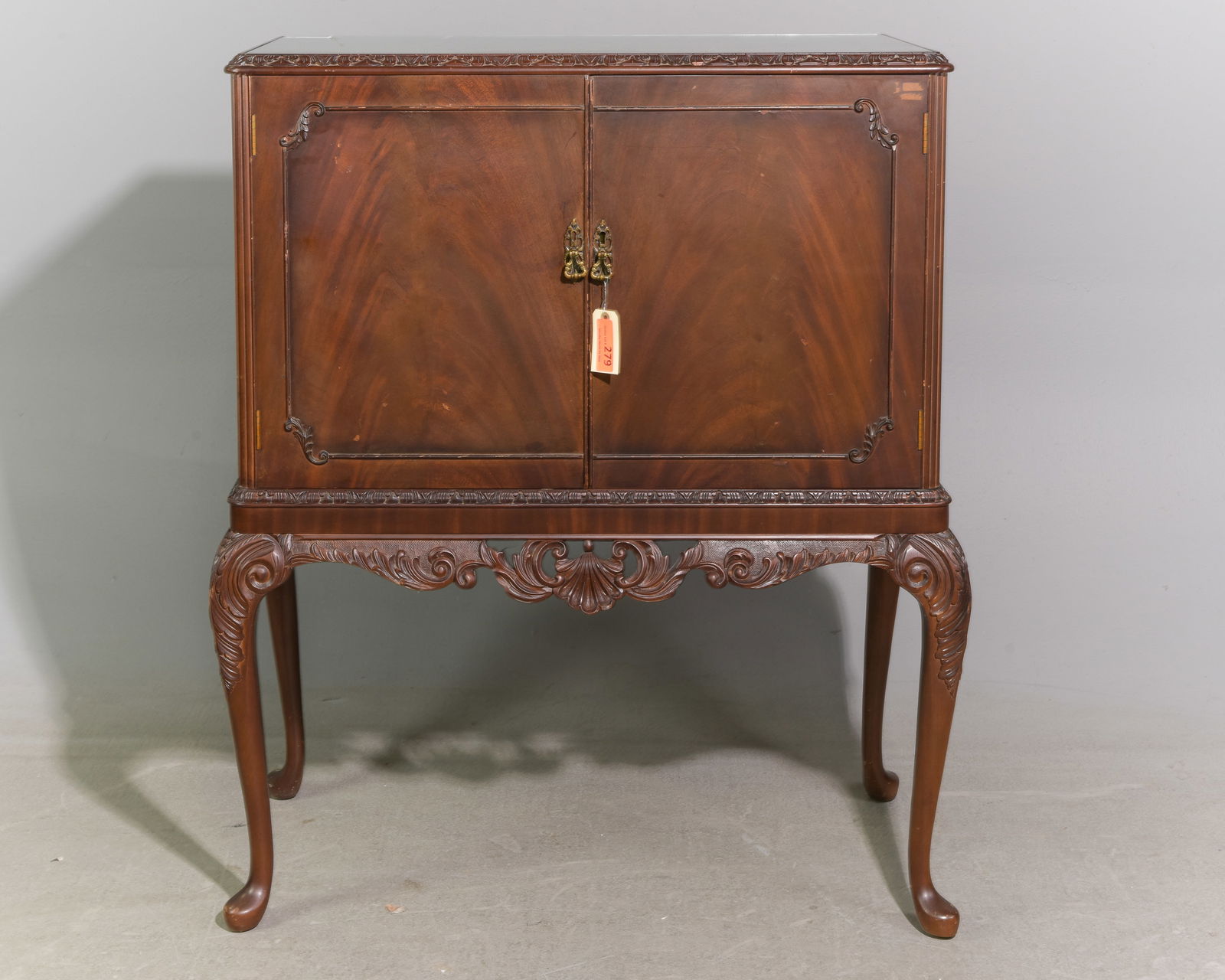 English Mahogany Glass Top Cocktail / Bar Cabinet (1 of 5)