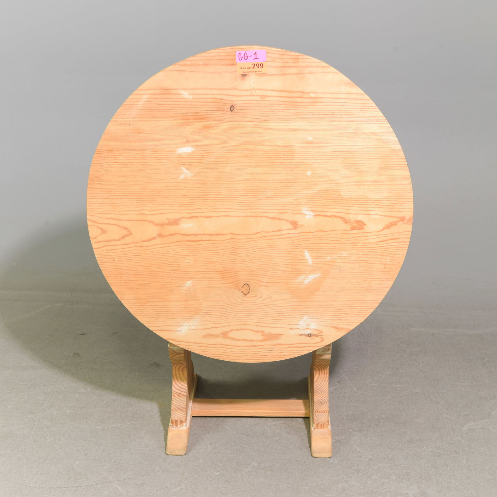 Pine Tilt Top Table: Pine Tilt Top Table - 39.5 in tall x 30 x 16.5 when tilted and 22 in tall x 30 inch diameter when used as a table