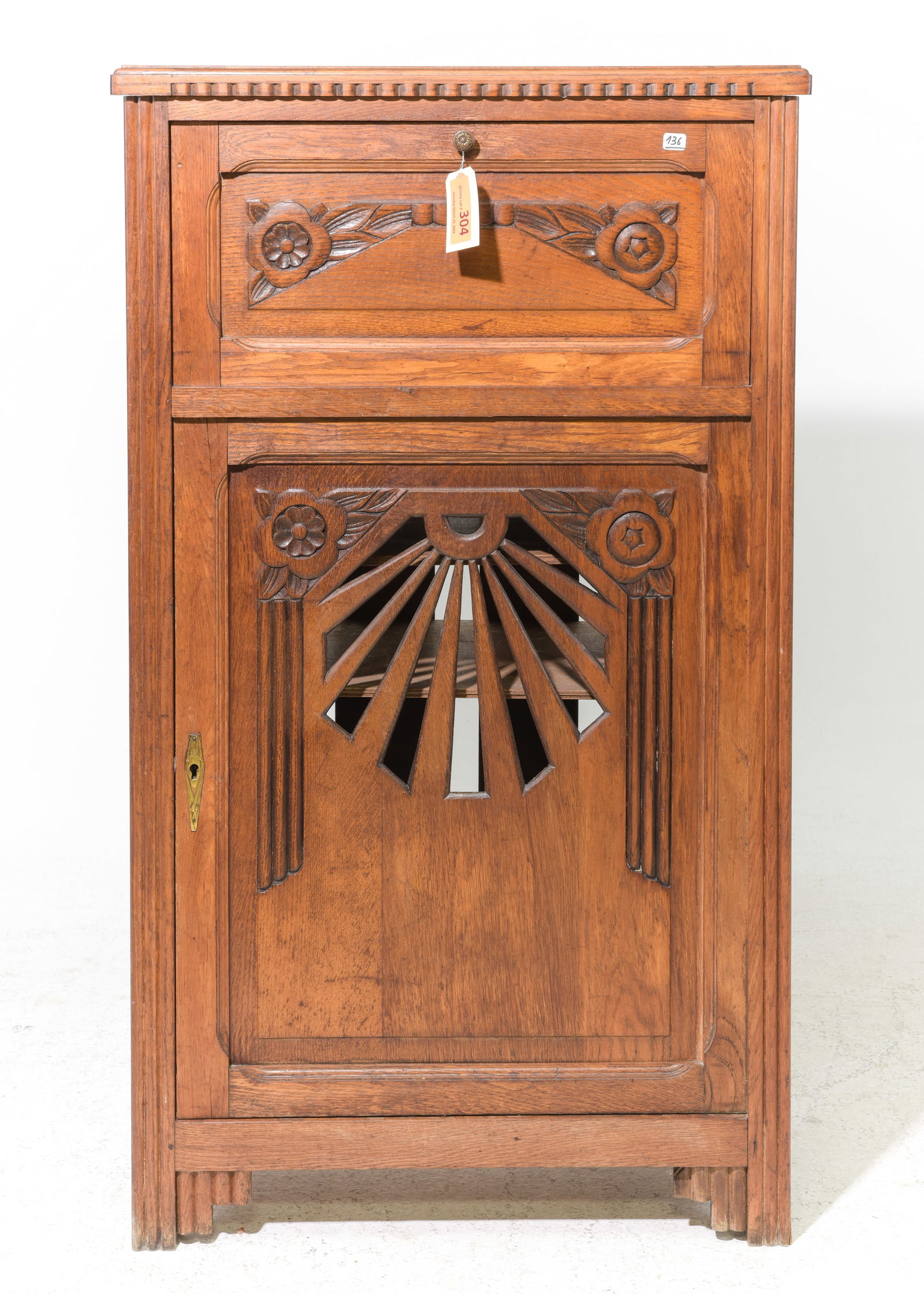 French Oak Stereo / Record Cabinet (1 of 6)