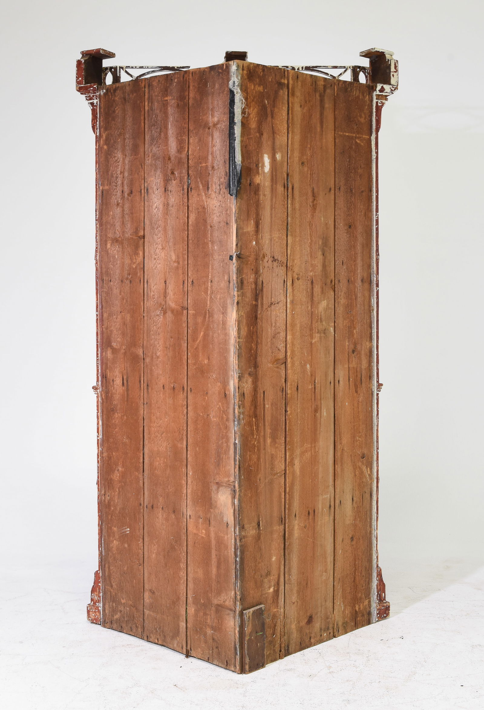 Large Painted 4 Door Rustic Corner Cupboard - 3