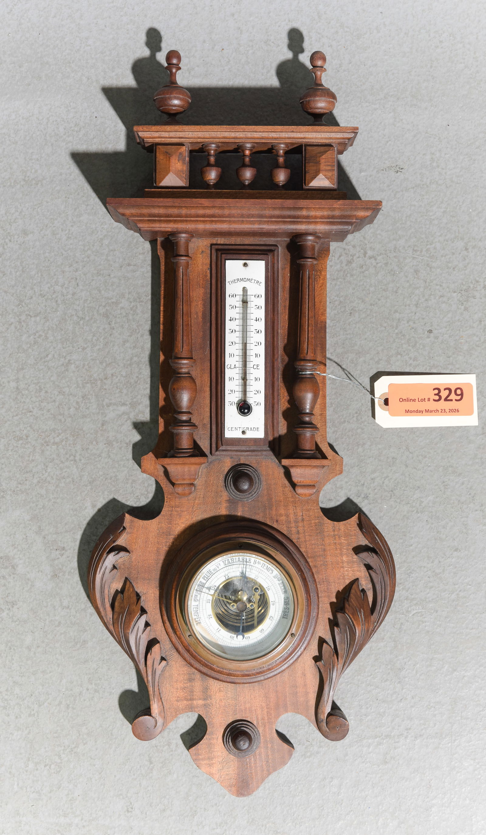Oak Barometer Thermometer (1 of 4)