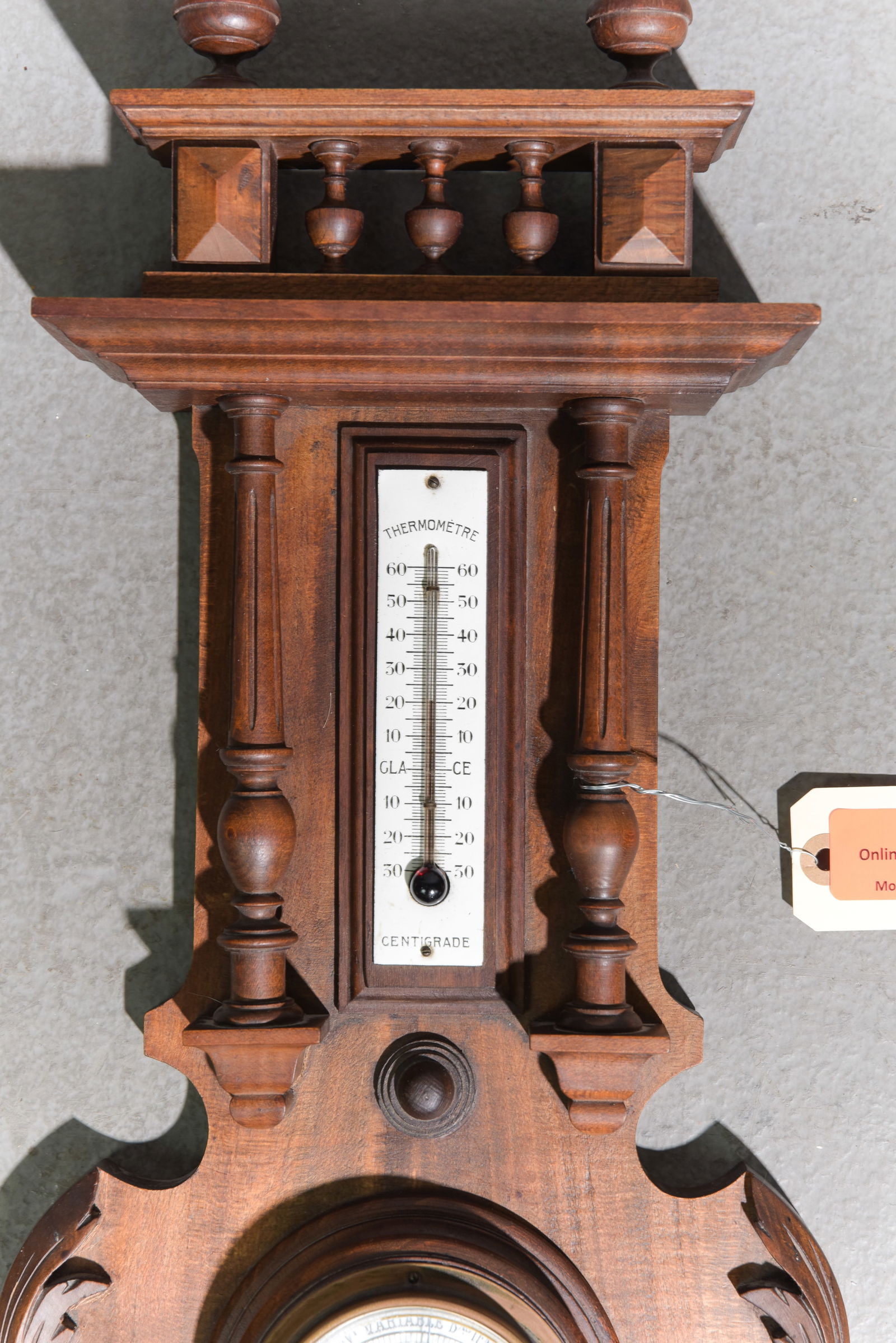 Oak Barometer Thermometer - 2