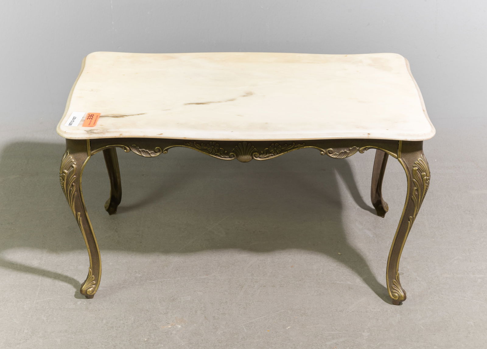 Louis XV Style Brass Base Marble Top Coffee Table (1 of 3)
