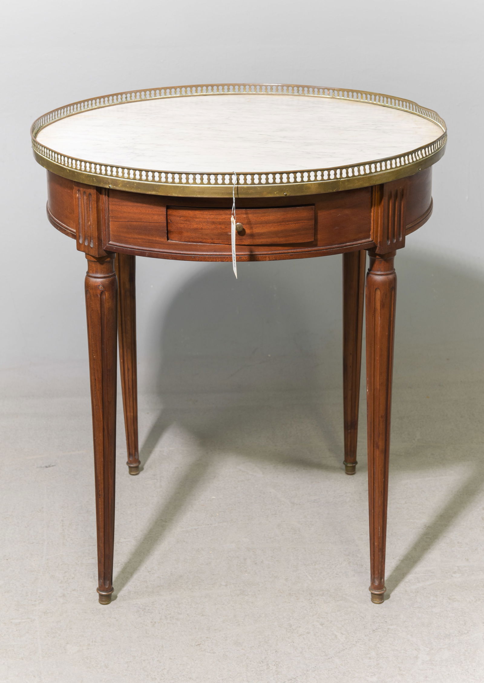 Louis XVI Style White Marble Top Boulette Table (1 of 3)
