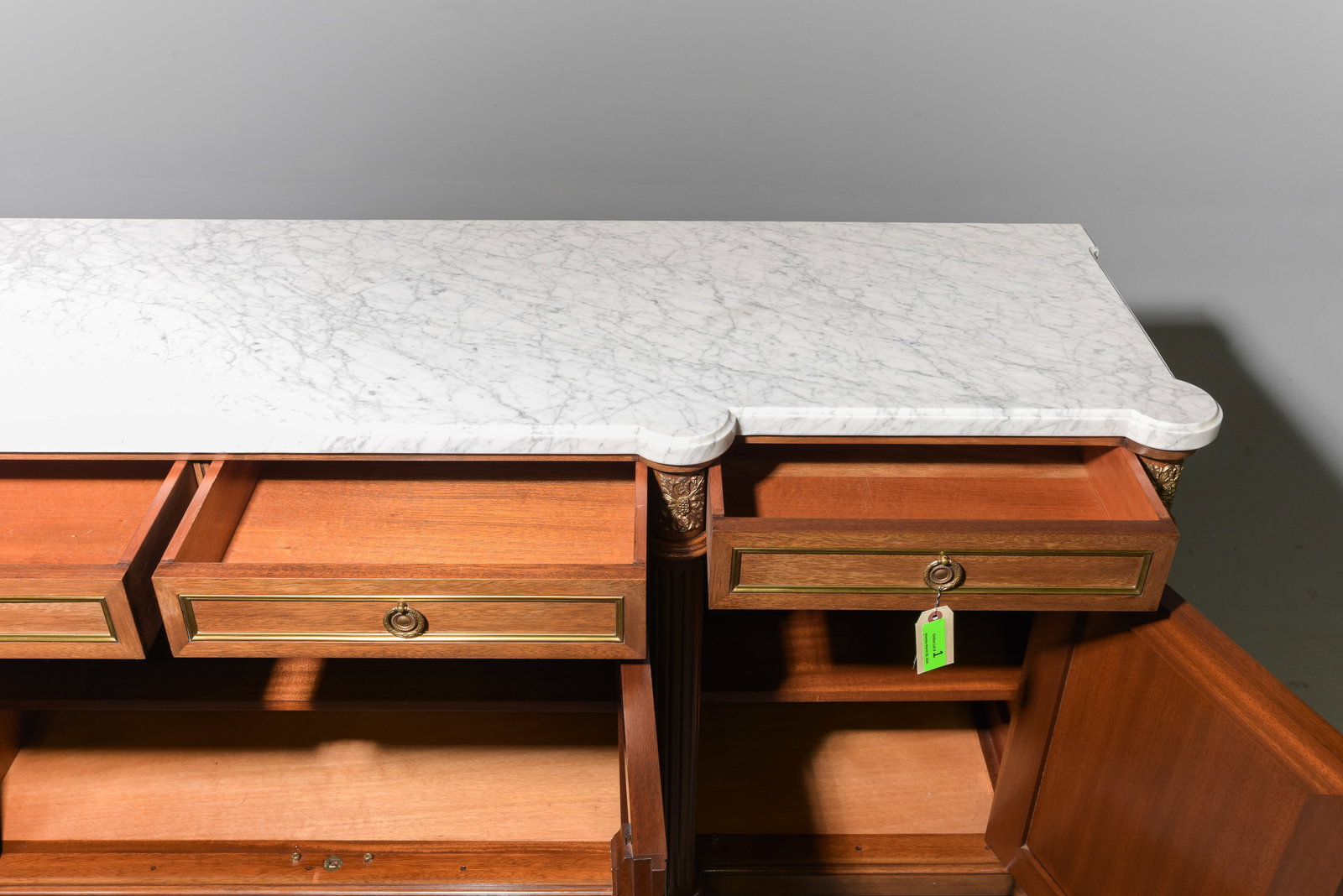 Louis XVI Style White Marble Top Sideboard #1 - 4
