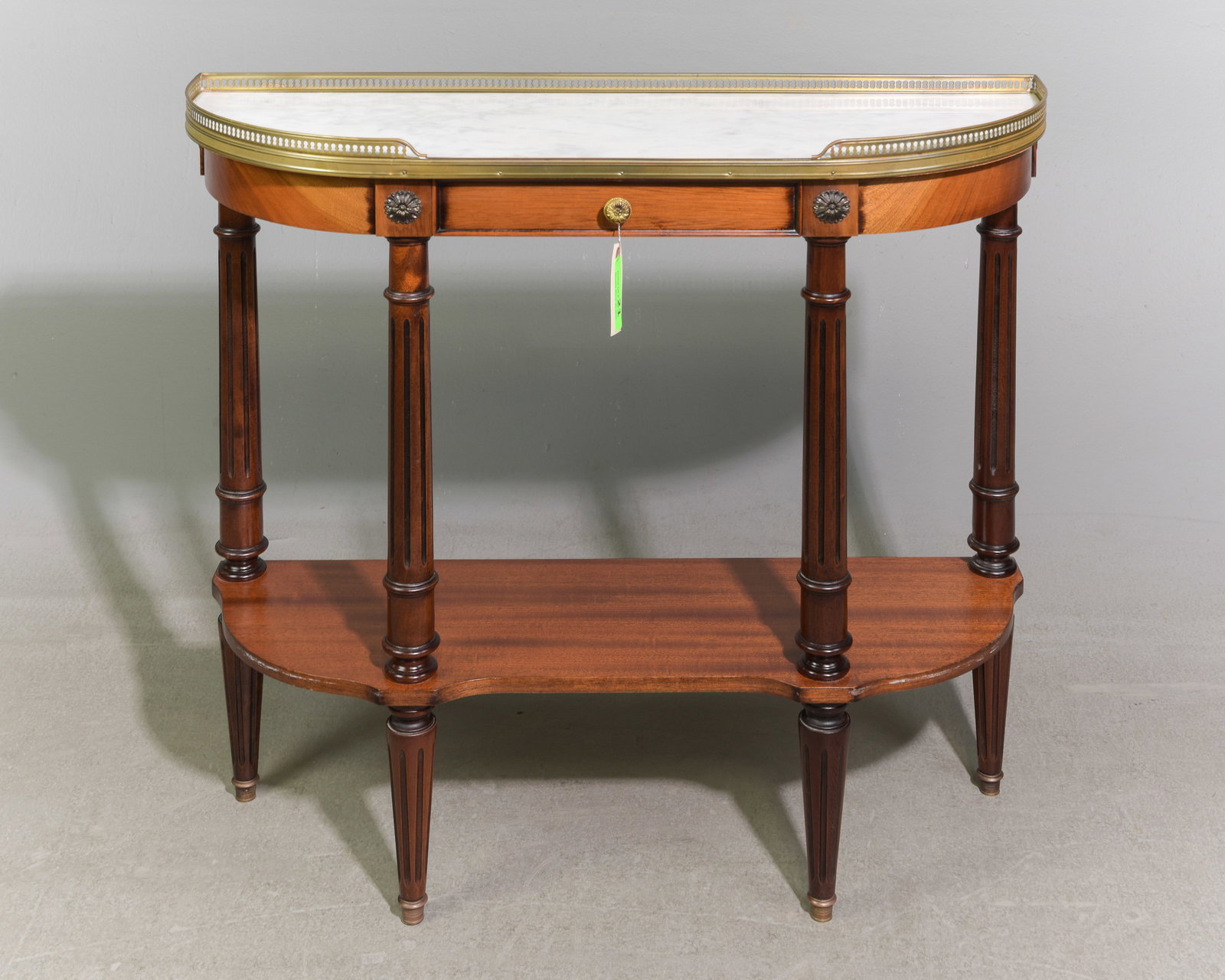 Louis XVI Style White Marble Top Hall Table (1 of 4)