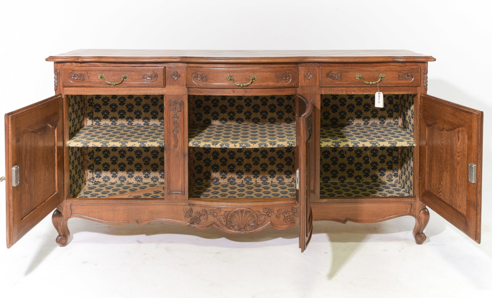 Louis XV Style Oak Parquet Top Sideboard - 2