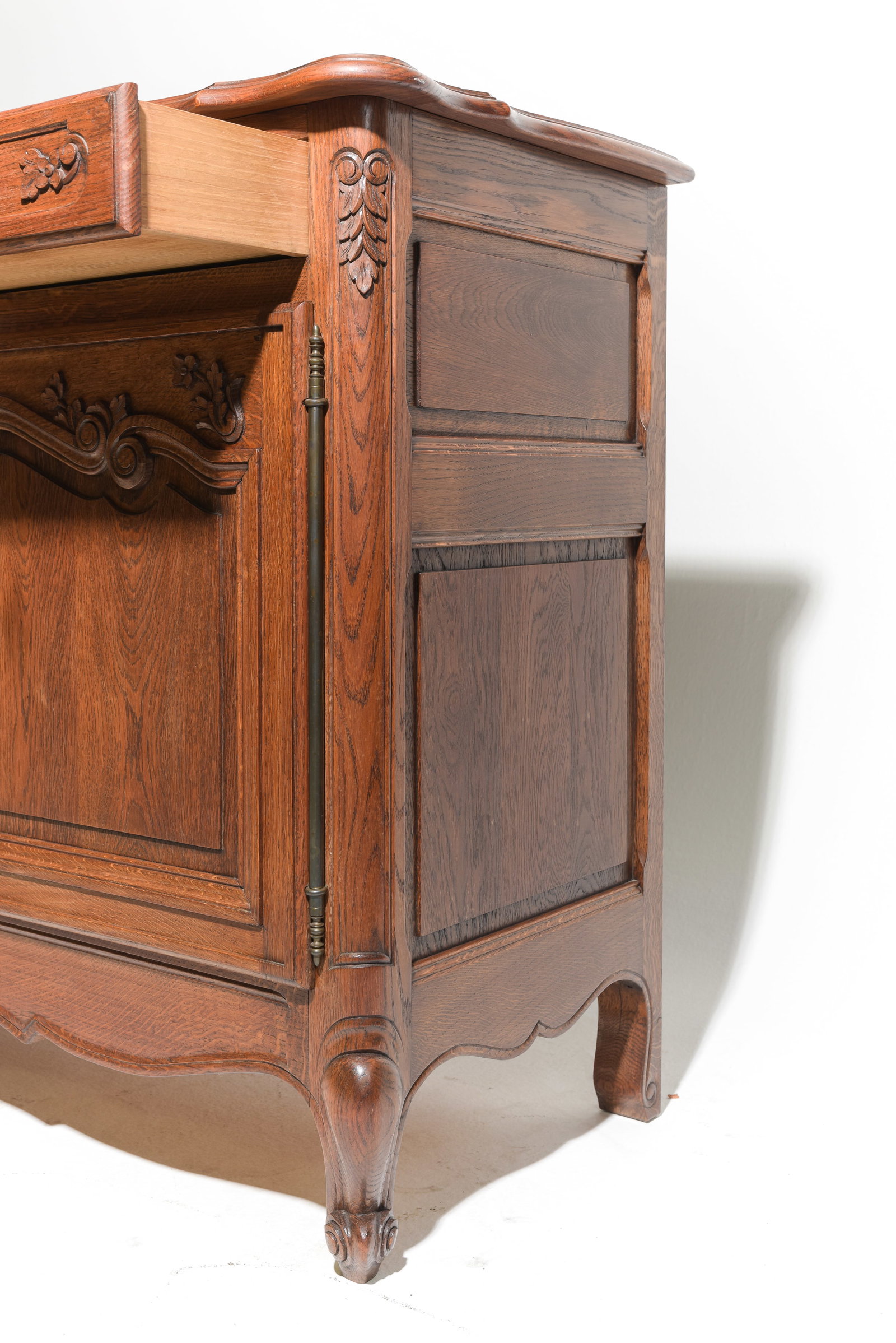 Louis XV Style Oak Parquet Top Sideboard - 5