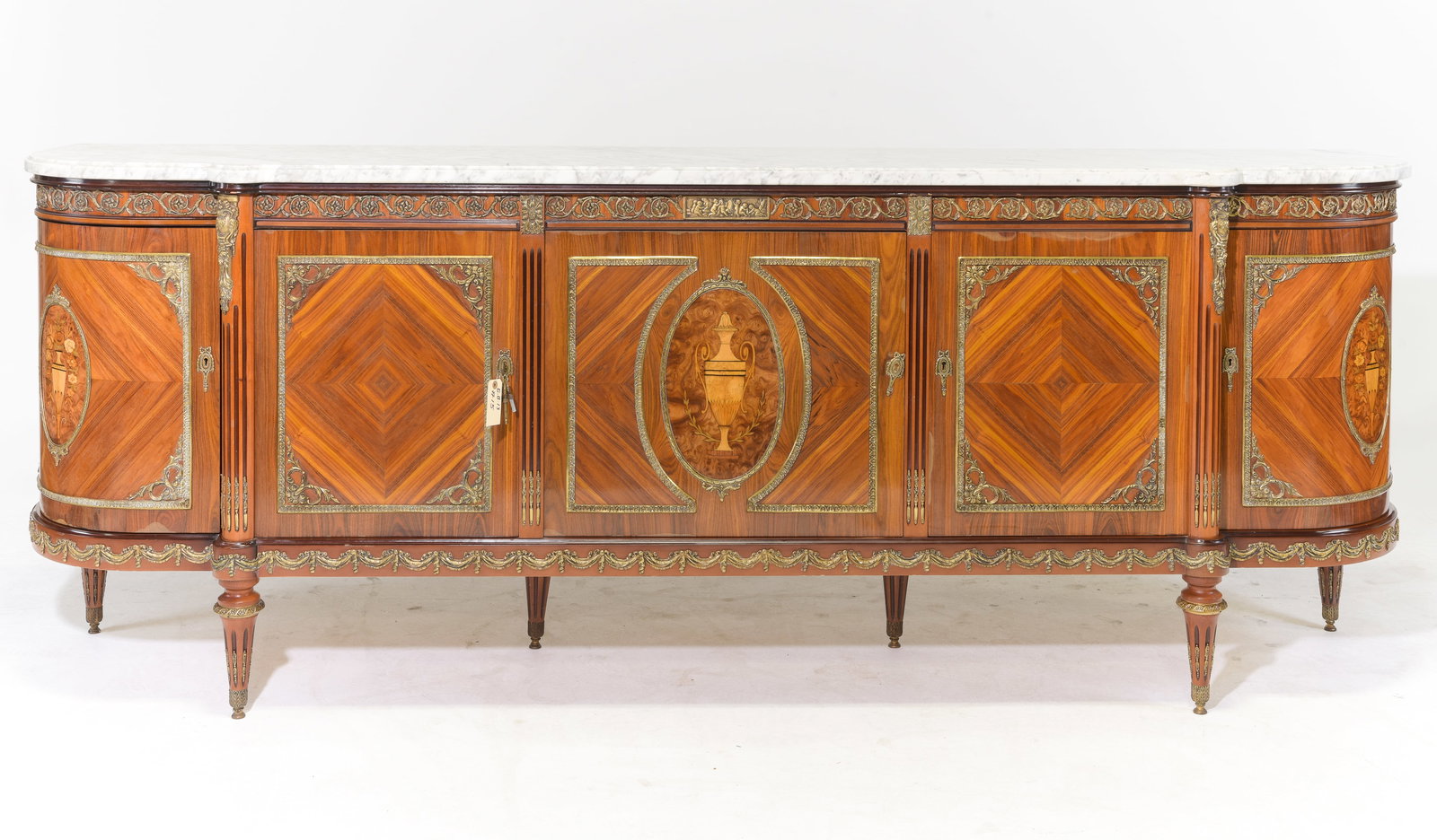 Louis XVI Style White Marble Top Sideboard with Ormolu (1 of 5)