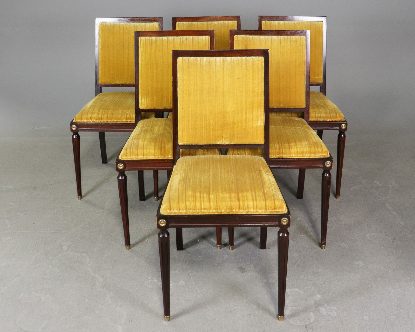 Six French Louis XVI Style Mahogany Dining Chairs (1 of 6)