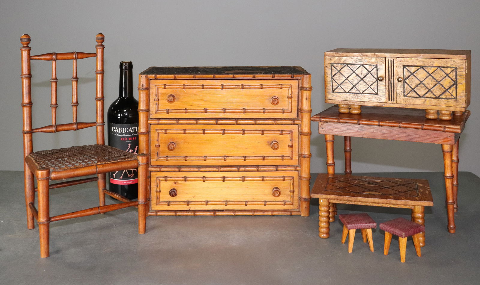 Doll / Salesman Sample Faux Bamboo Furniture Collection (1 of 6)