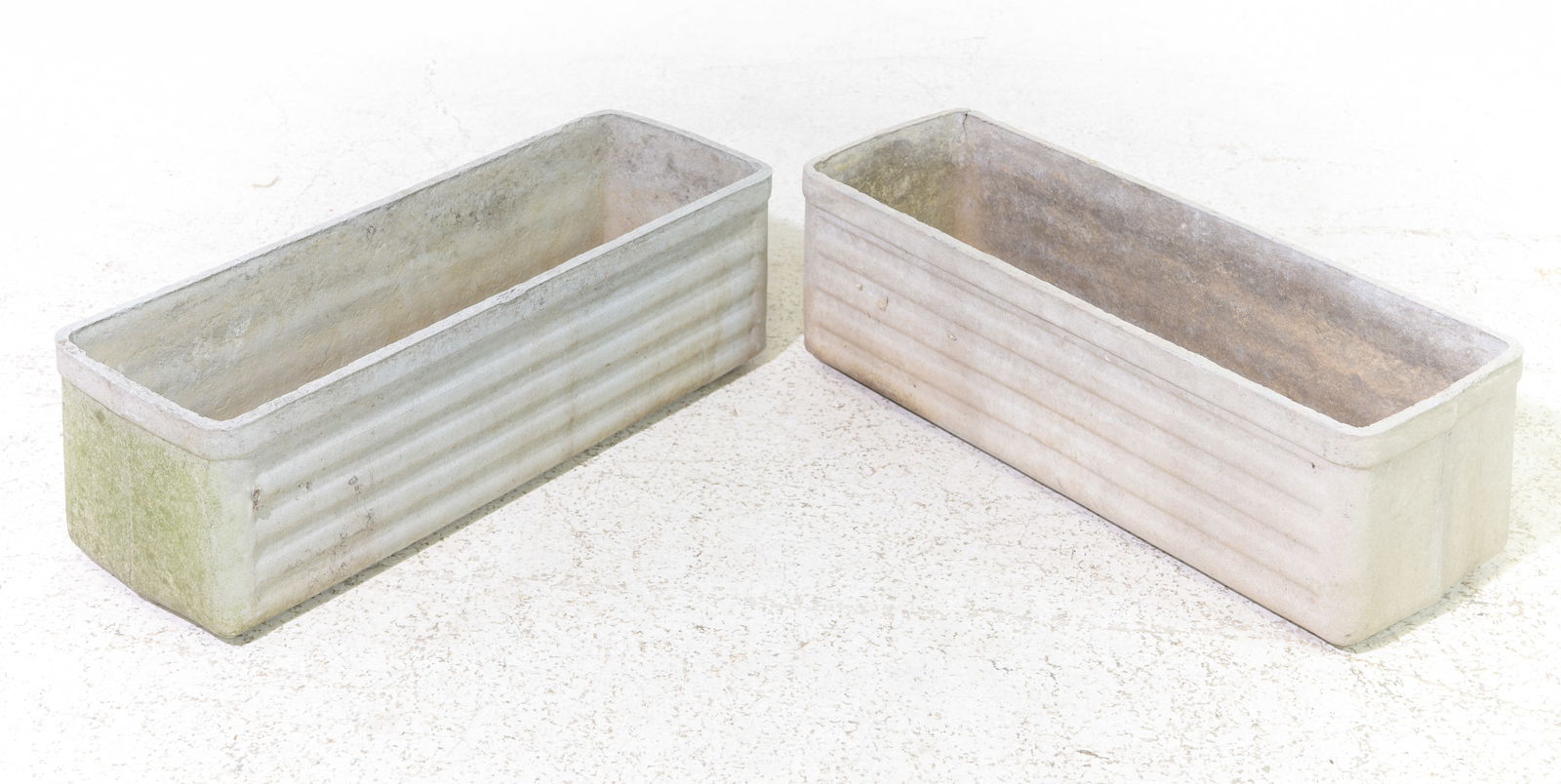 Willy Guhl (1915-2004) - 2 Rectangular Planters: Willy Guhl (1915-2004) - 2 Rectangular Planters - 8 in tall x 24 x 8.25 - This is fibrated concrete manufactured by Eternit, Switzerland.