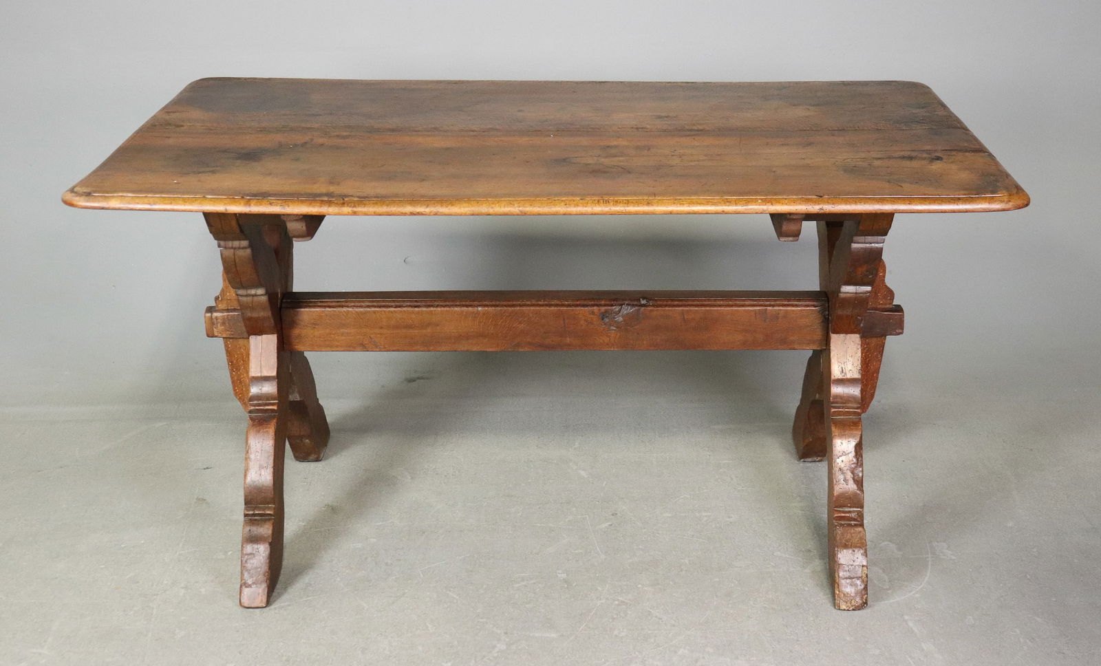 French Renaissance Style Walnut Trestle Base Table (1 of 13)