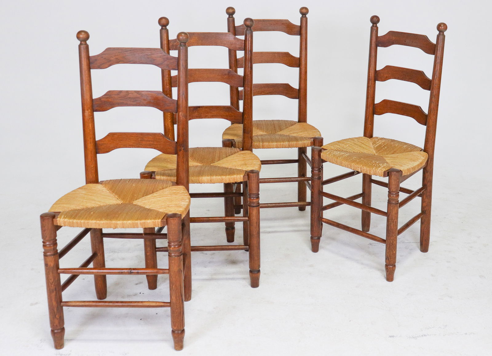 Four French Oak Rush Seat Chairs (1 of 6)