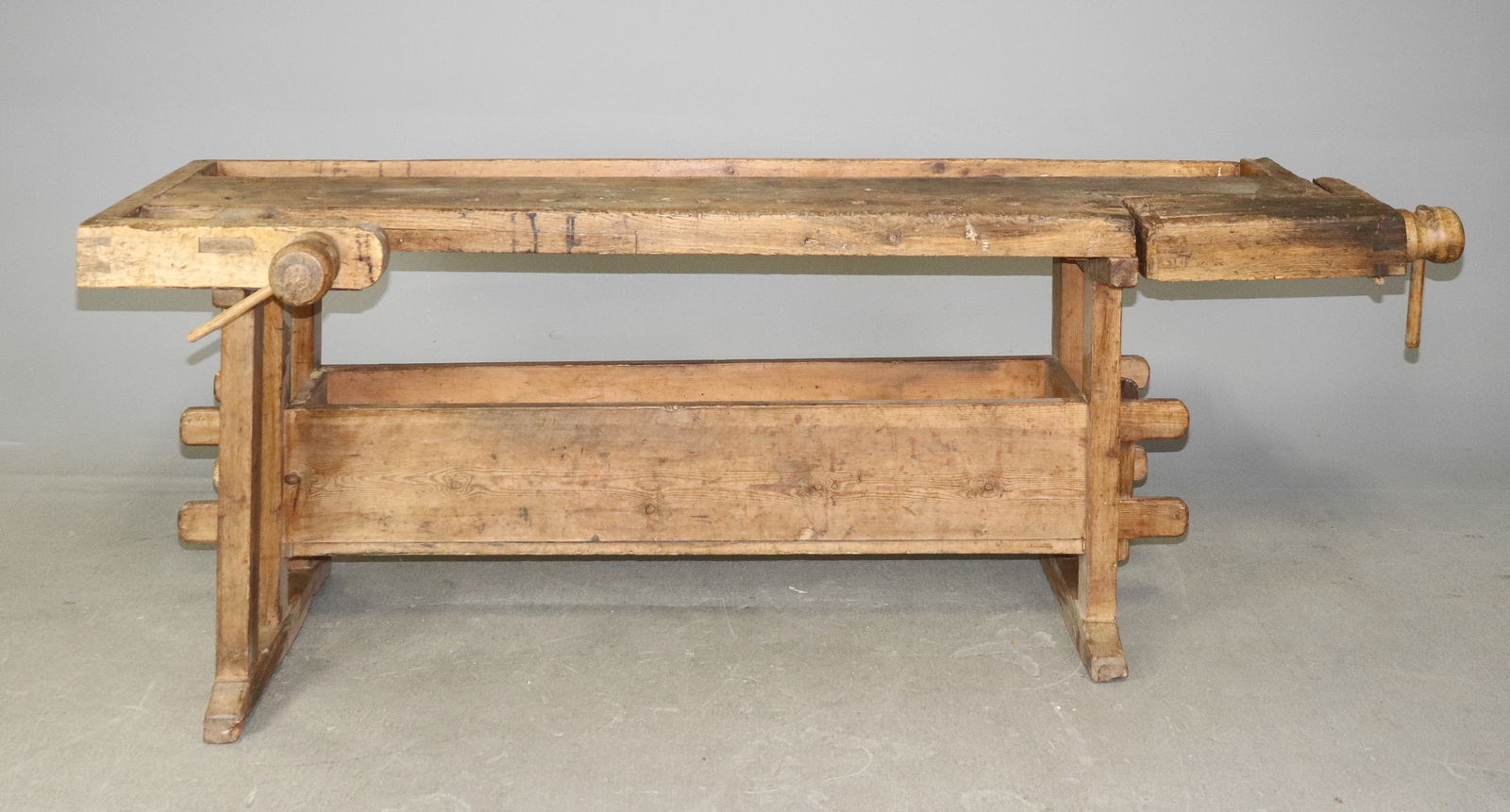 Vintage Swedish Work Table with Vise & Trough Base (1 of 8)