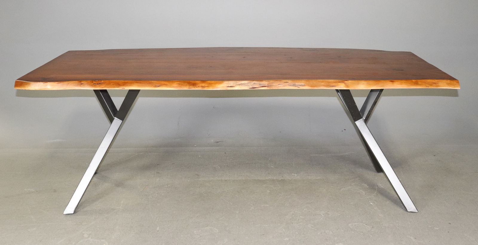 Live Edge Dining Table with Metal Industrial Style Base (1 of 5)