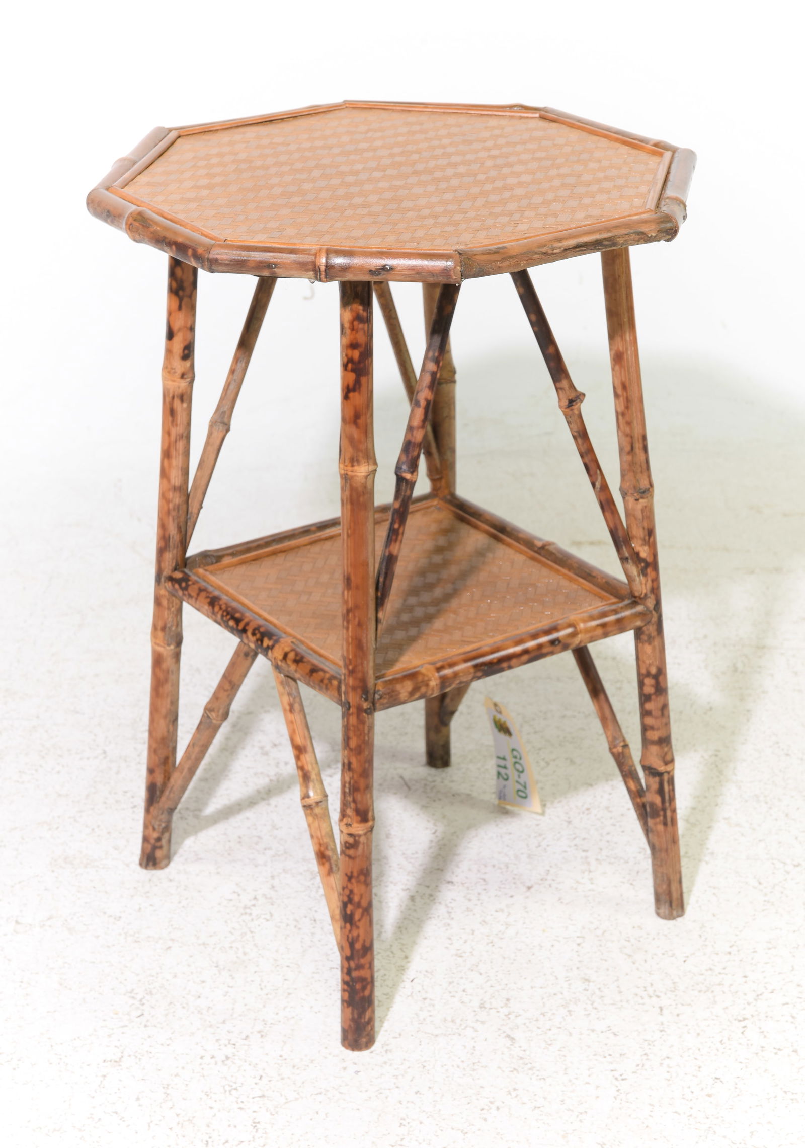 Bamboo & Rattan Two Tier Side Table (1 of 4)