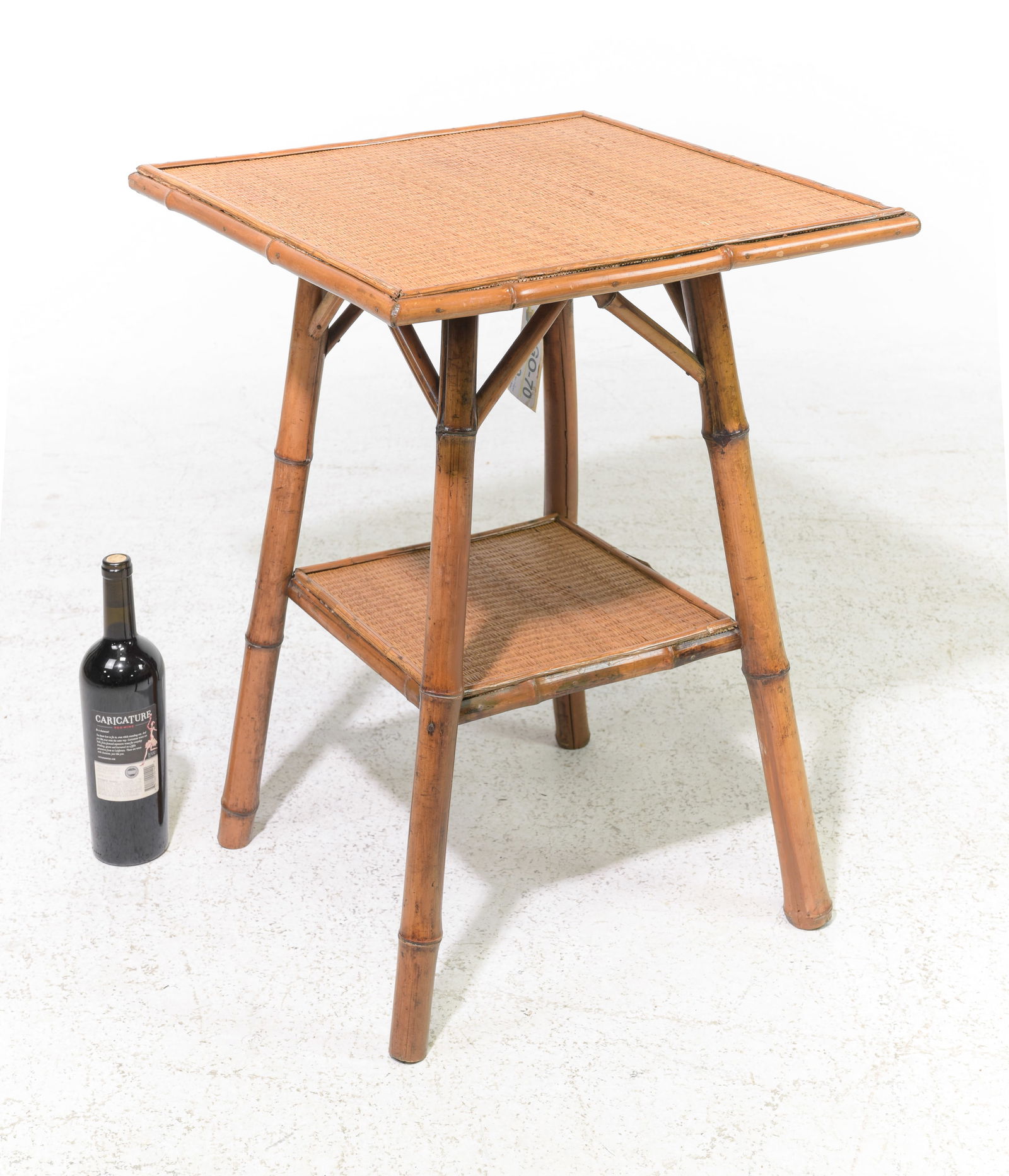 Bamboo & Rattan Two Tier Side Table #2 (1 of 4)