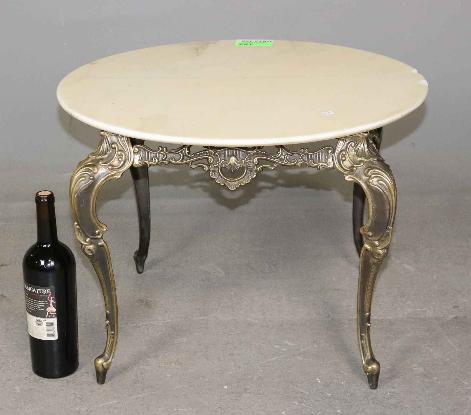 Round French Stone top Coffee Table: Round French Stone top Coffee Table - 17 in tall x 23 x 23