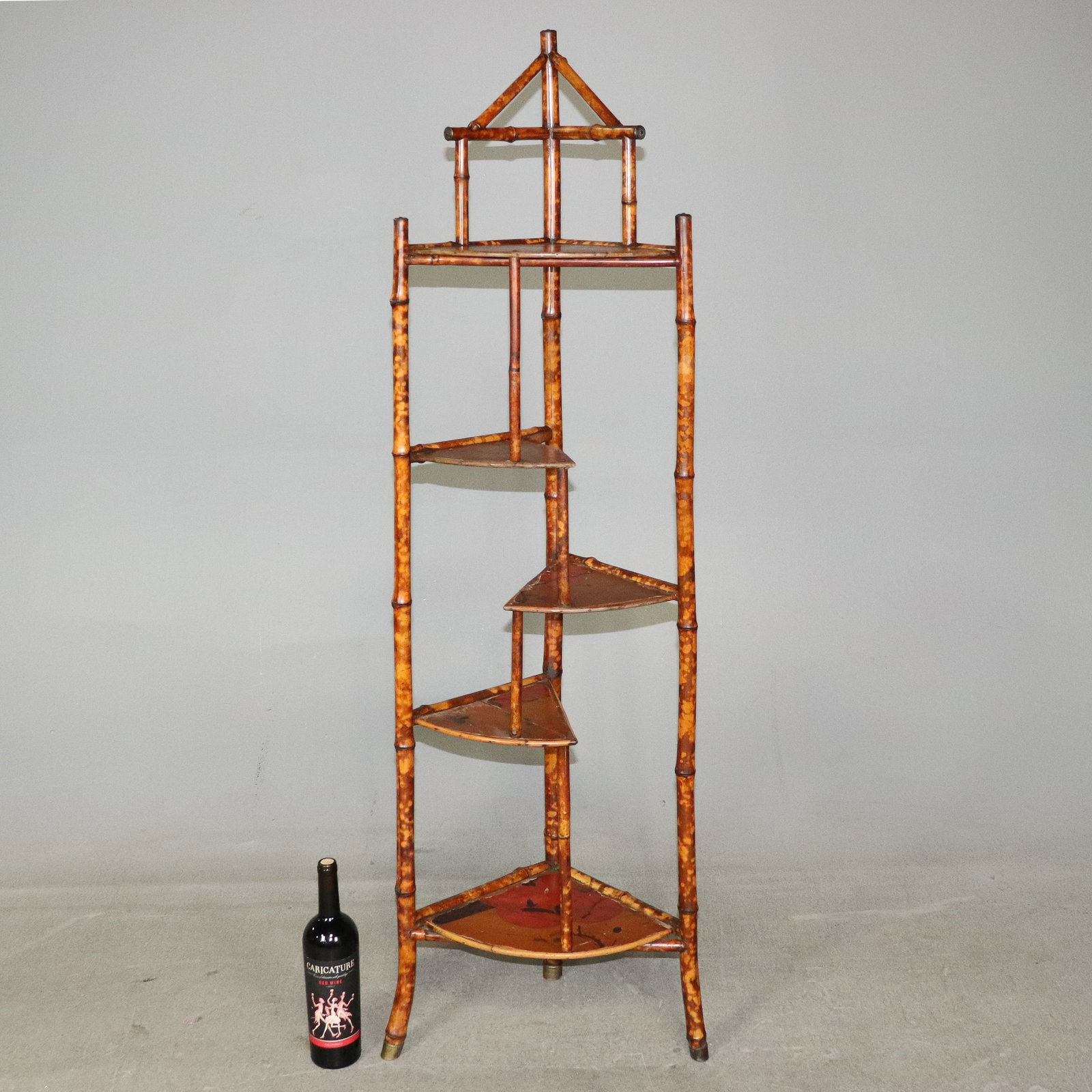 Bamboo 5 Tier Corner Shelf: Bamboo 5 Tier Corner Shelf - 60 in tall x 19 x 11