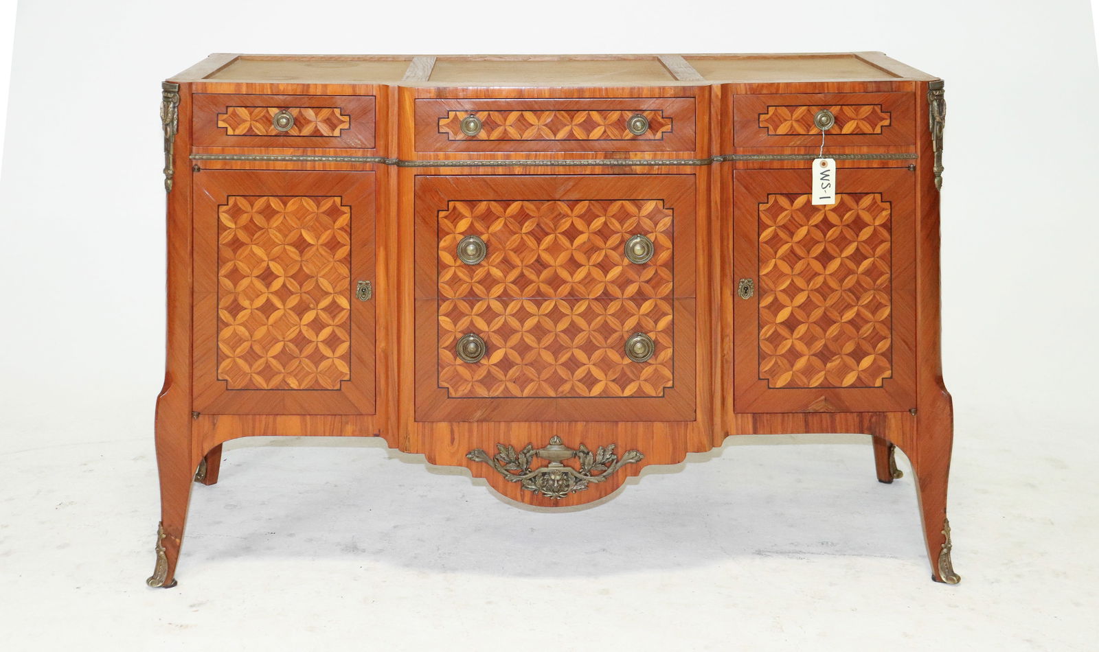 French Inlaid Server - No Marble: French Inlaid Server - This originally had a marble top which is no longer present. - 34.5 in tall x 53 x 21.5