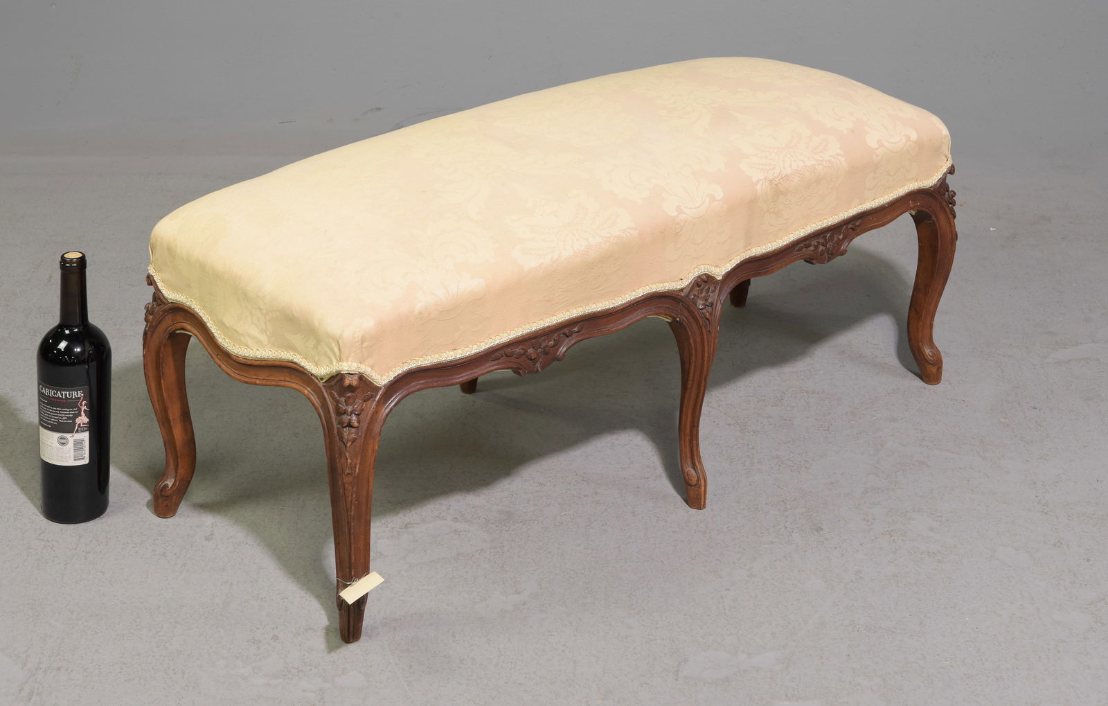 Louis XV Style Walnut Upholstered Bench (1 of 4)