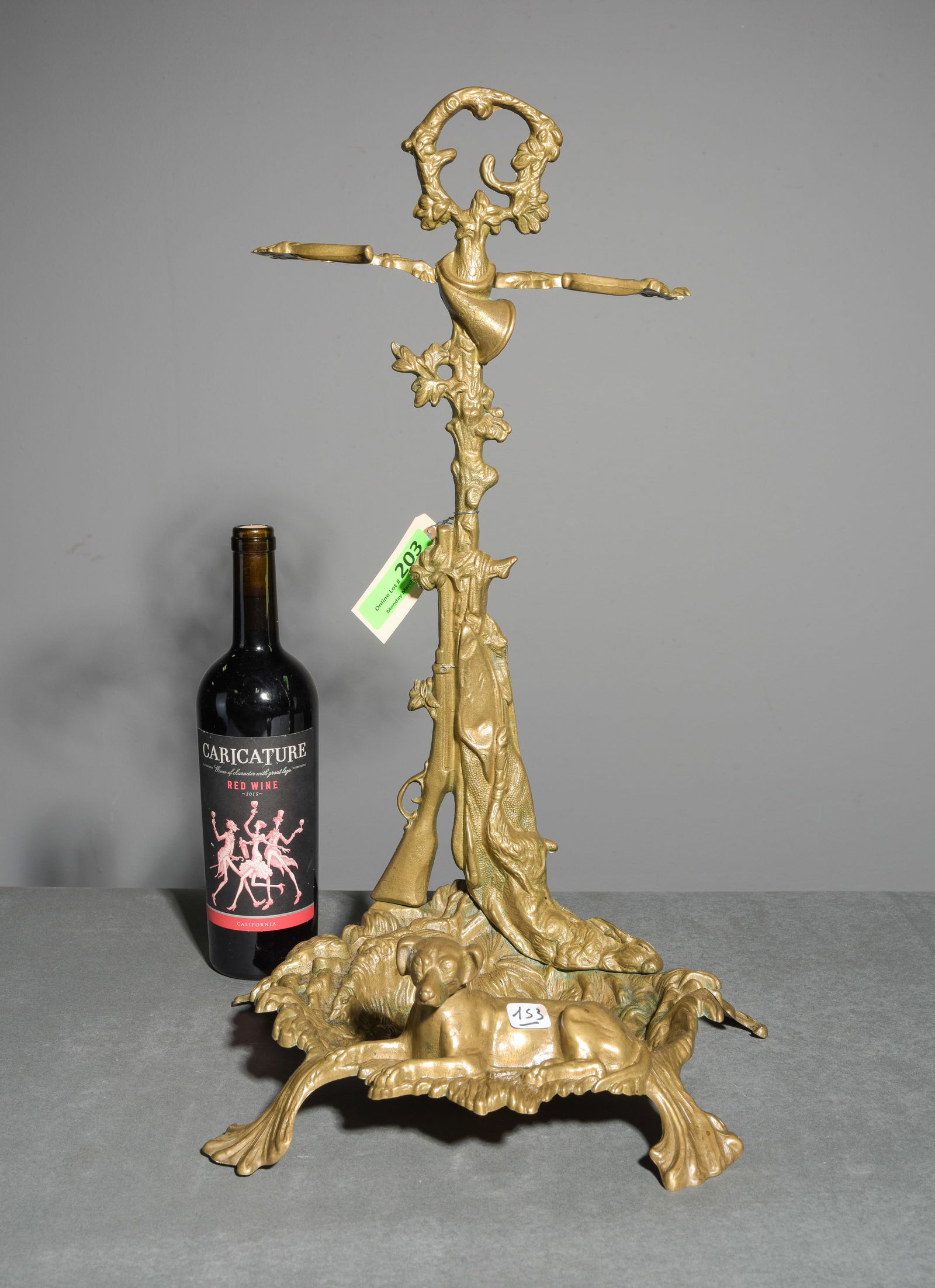 French Brass Hunt Stick / Umbrella Stand: French Brass Hunt Stick / Umbrella Stand - 22 in tall x 13 x 10.5