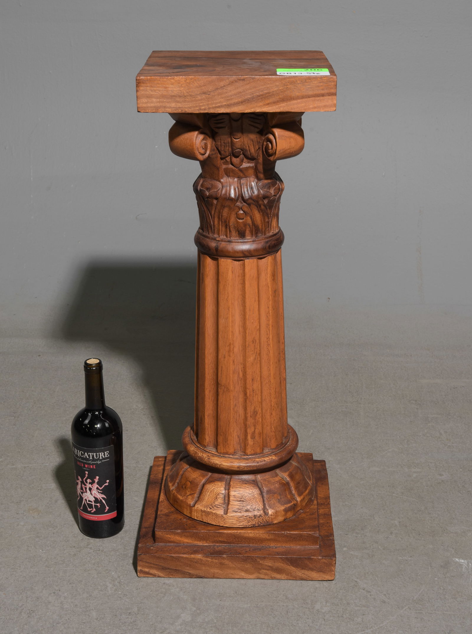 French Walnut Pedestal / Plant Stand: French Walnut Pedestal / Plant Stand - 29.25 in tall x 11.75 x 11.75