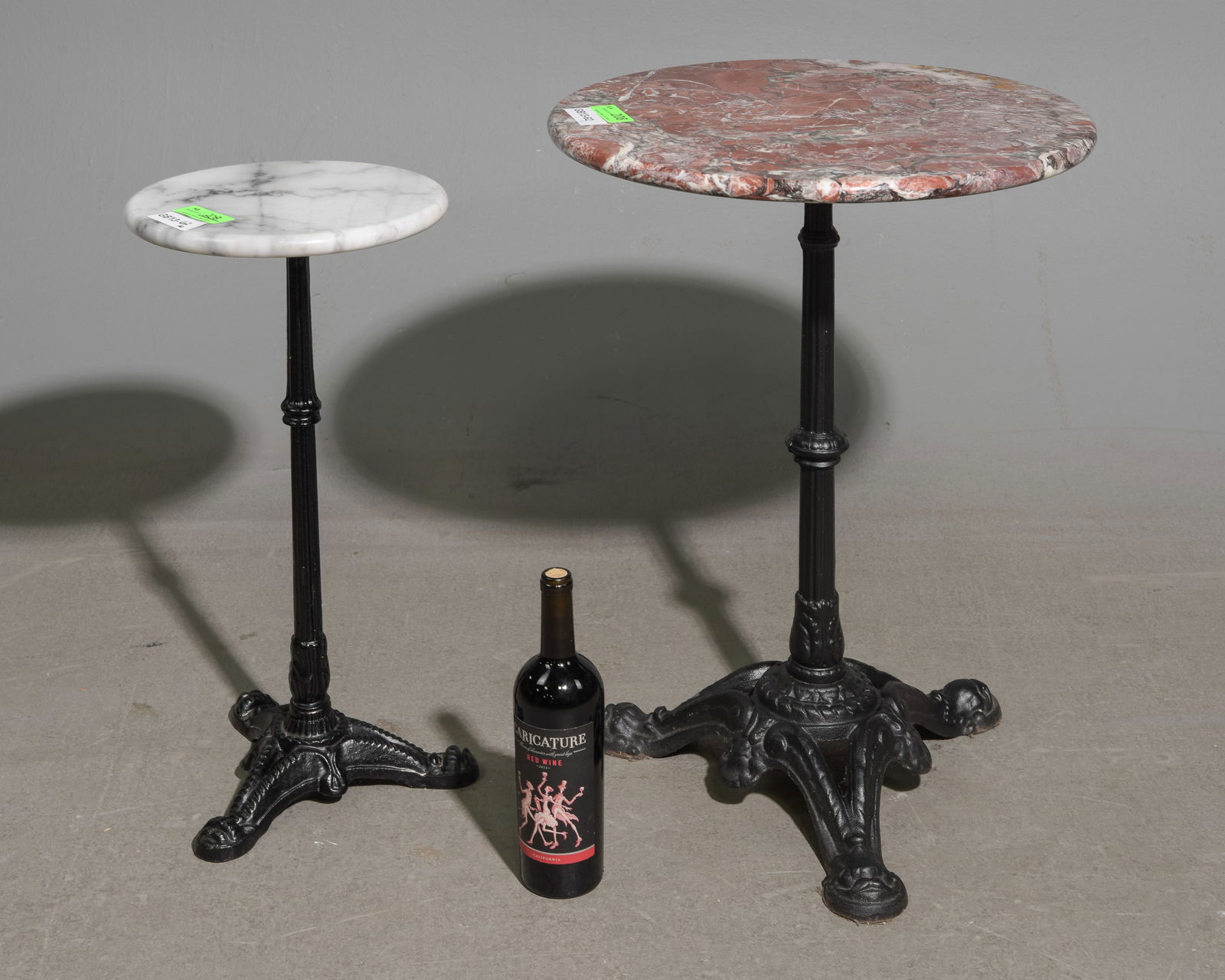 2 Iron Base Marble Top Round Occasional Tables (1 of 5)