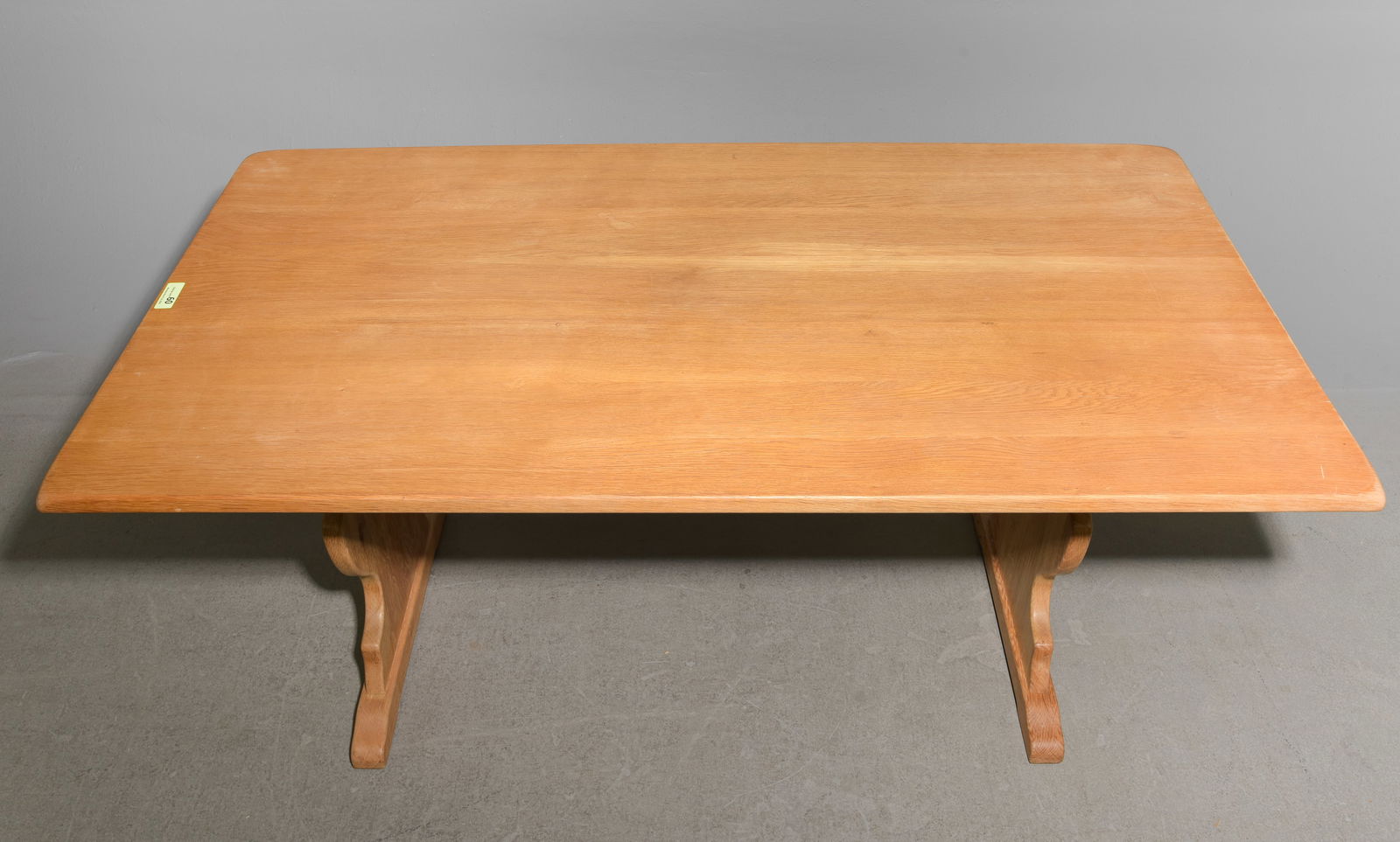 Danish Oak Trestle Base Dining Table - 2
