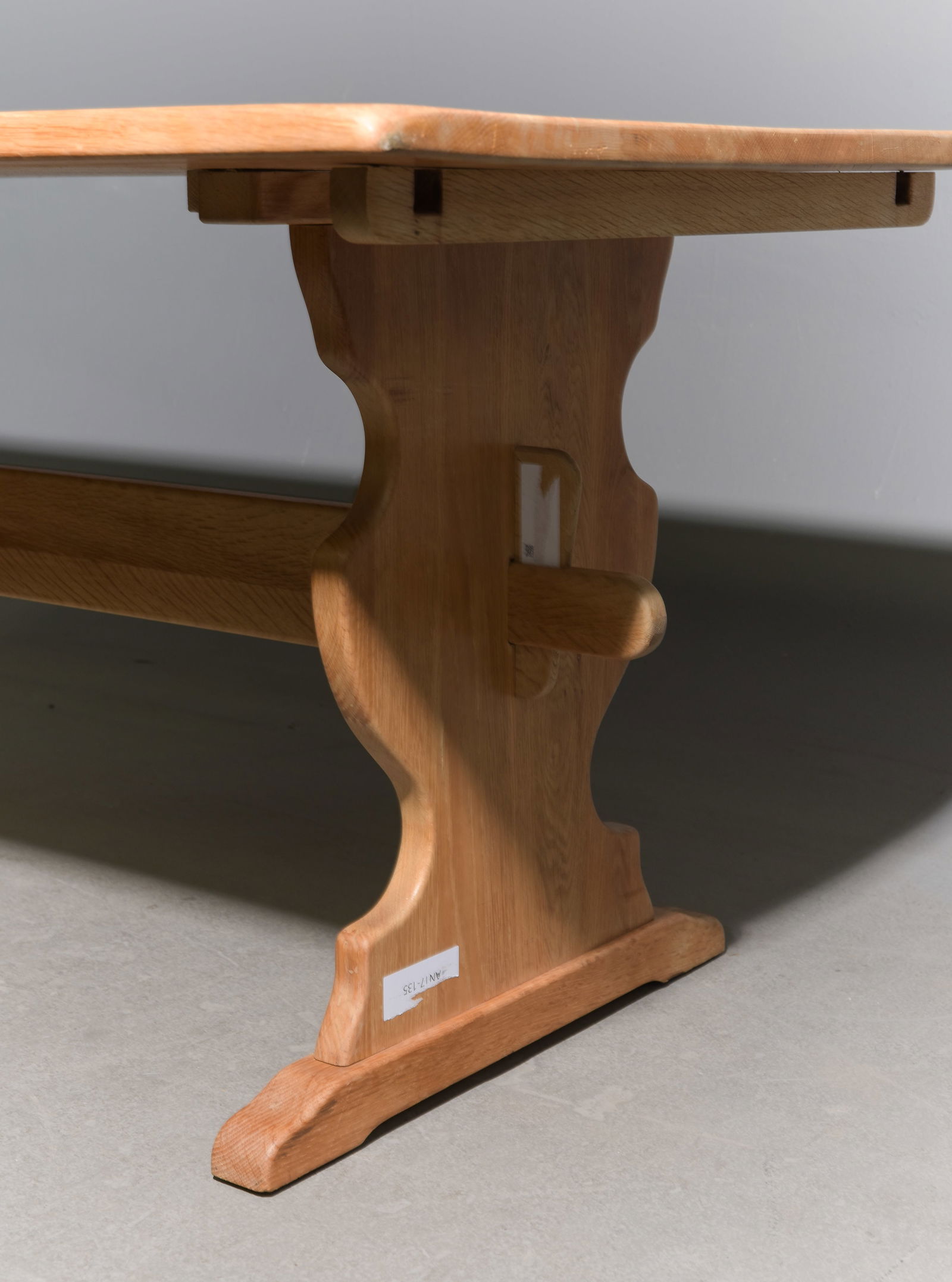 Danish Oak Trestle Base Dining Table - 3