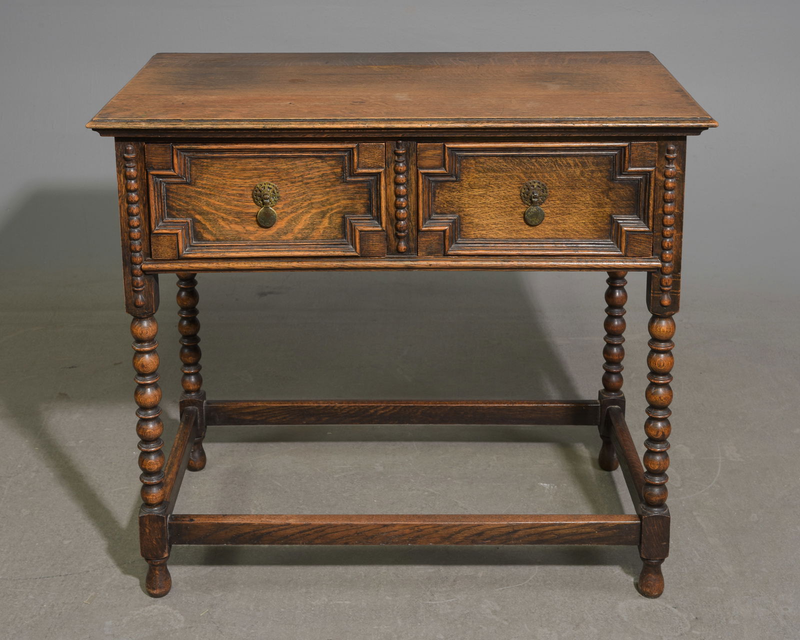 Jacobean Oak Two Drawer Hall Table (1 of 5)