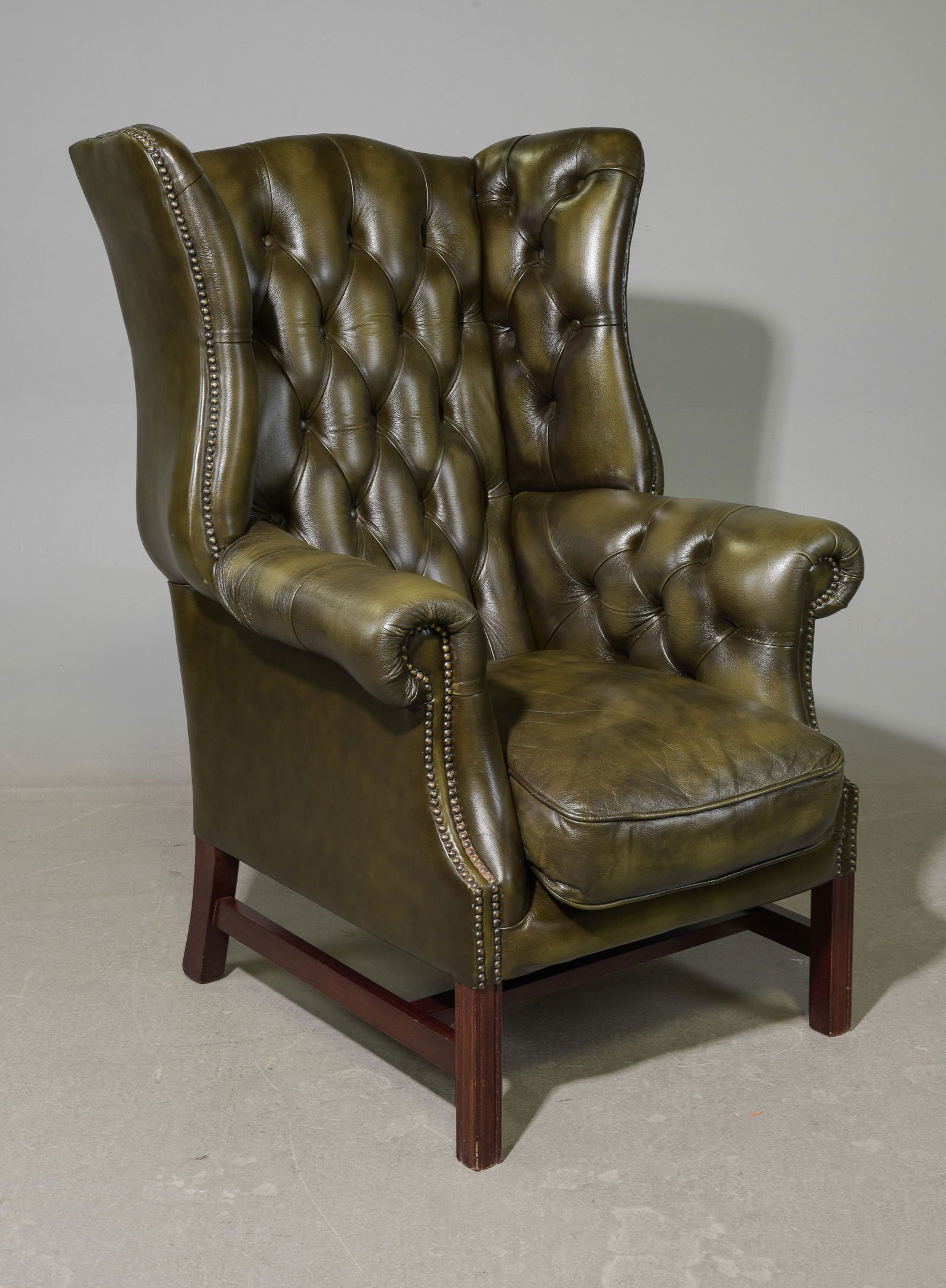 British Leather Large Chesterfield Arm Chair (1 of 4)