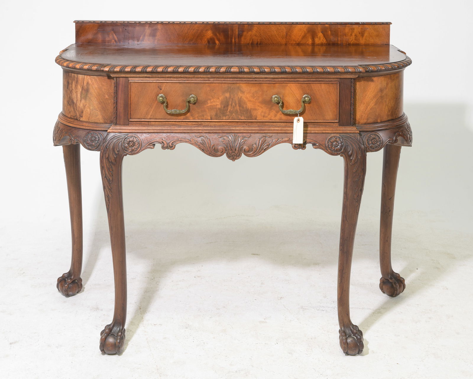 British Ball & Claw Foot Server / Hall Table: British Ball & Claw Foot Server / Hall Table with Drawer c.1920's-30's - 39.5 in tall x 50 x 22
