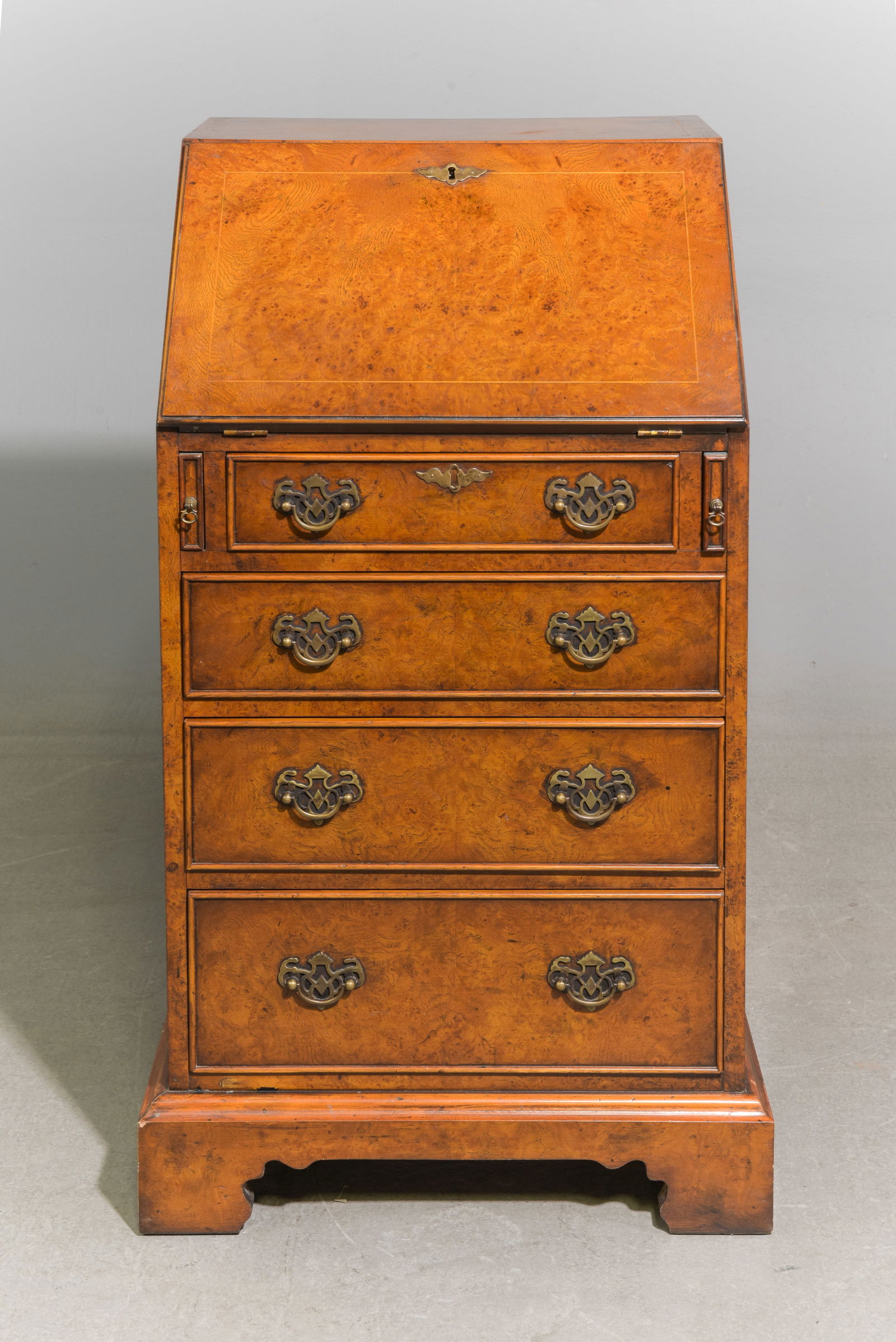 British Walnut Drop Front Desk / Bureau (1 of 6)