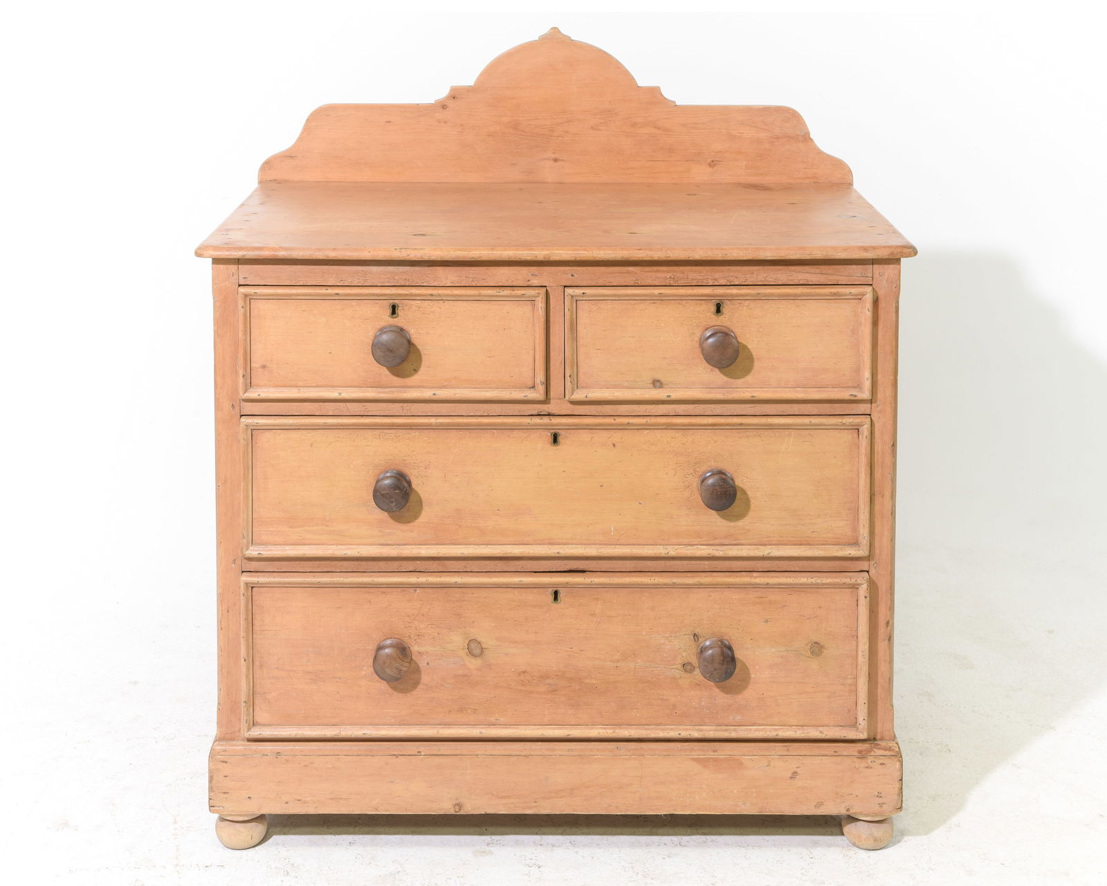 British Pine Four Drawer Chest c.1920's-30's: British Pine Four Drawer Chest c.1920's-30's - 43 in tall x 38 x 22