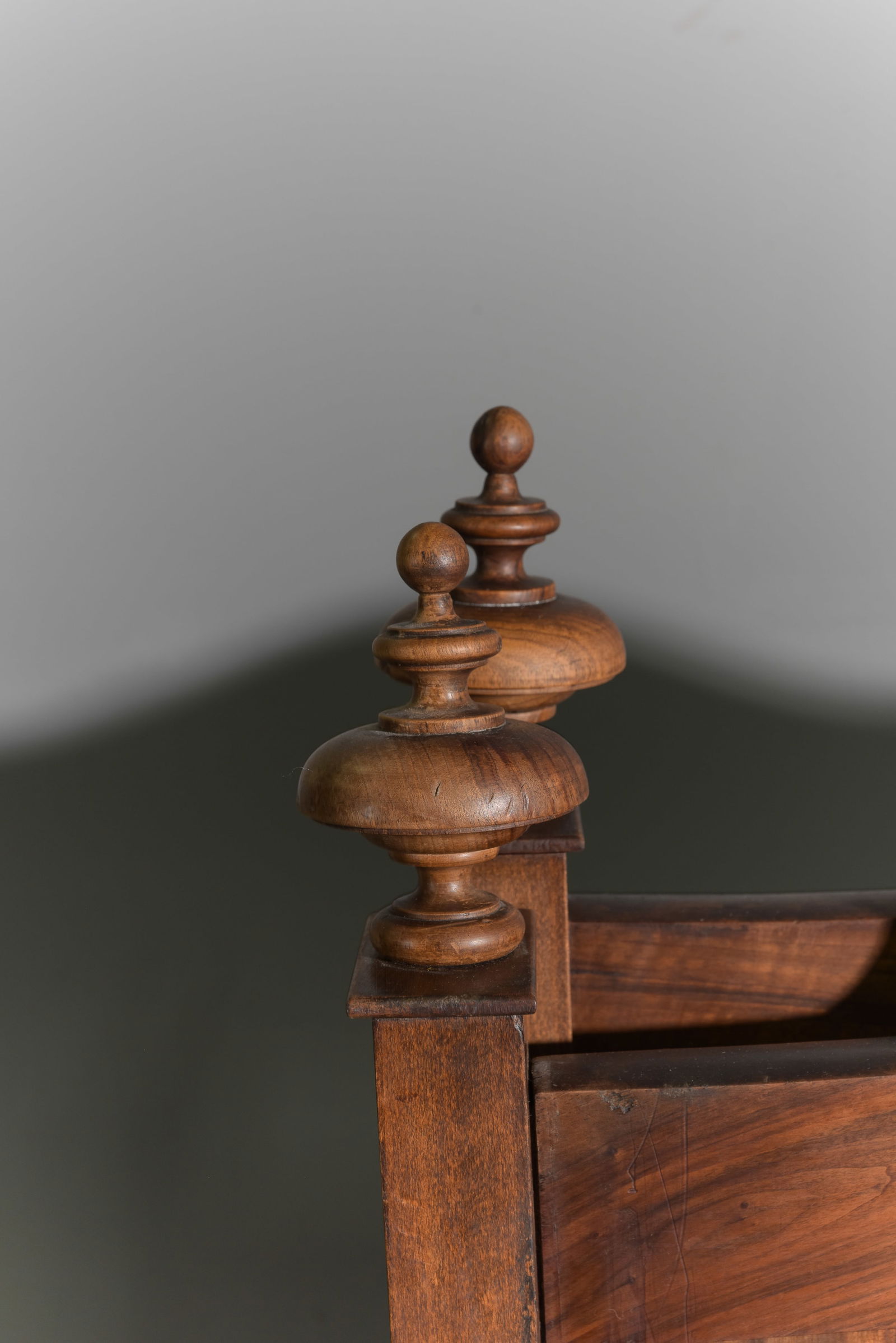 French Walnut Bed with Rails - 3