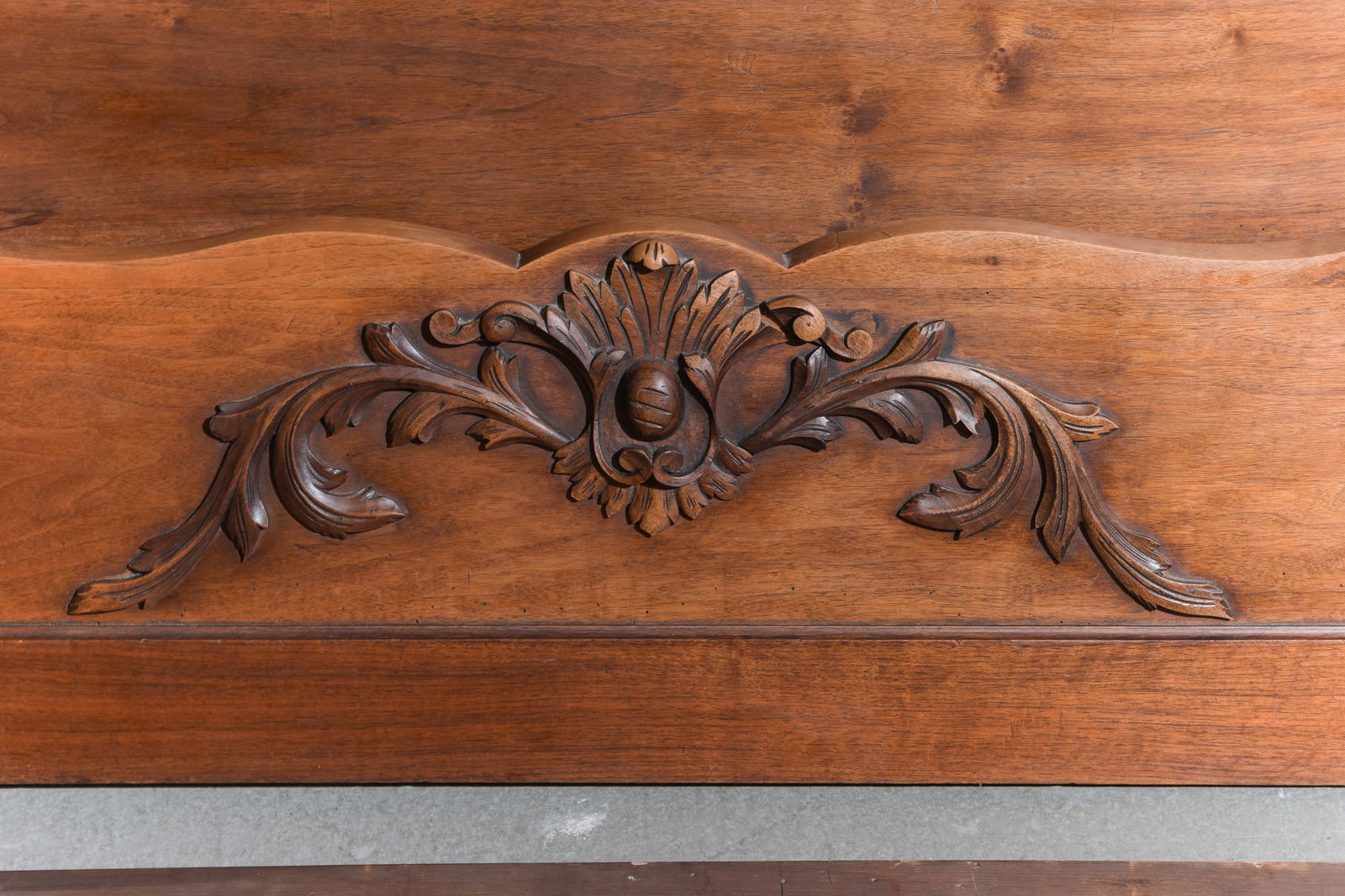 French Walnut Bed with Rails - 4