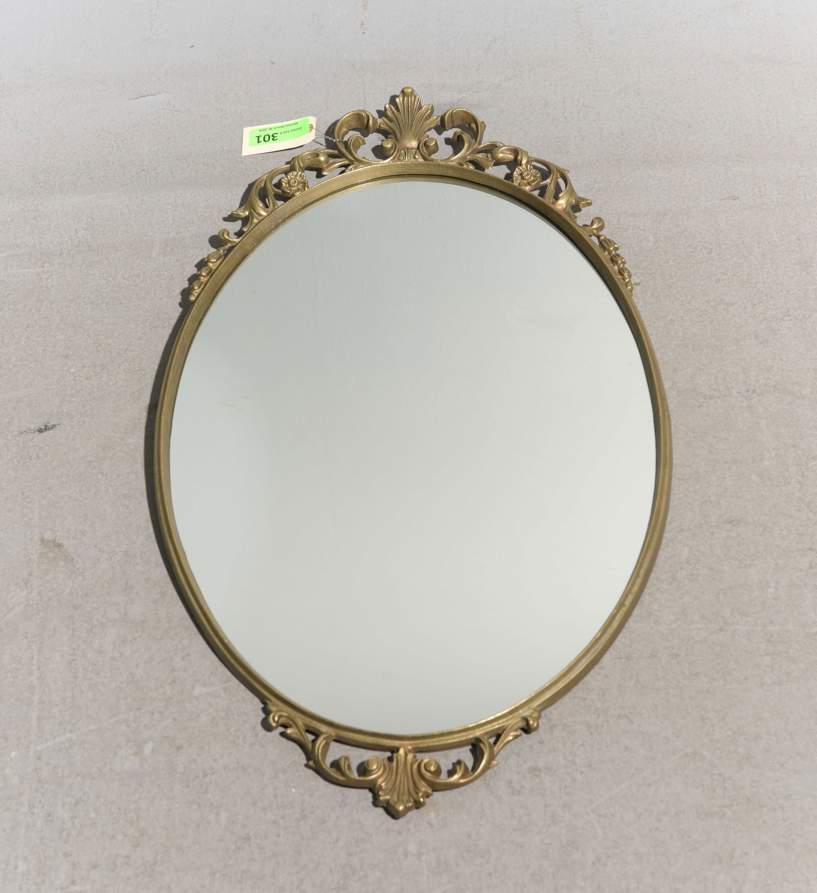 French Metal Framed Oval Mirror: French Metal Framed Oval Mirror - 32.5 in tall x 18.5 x 2