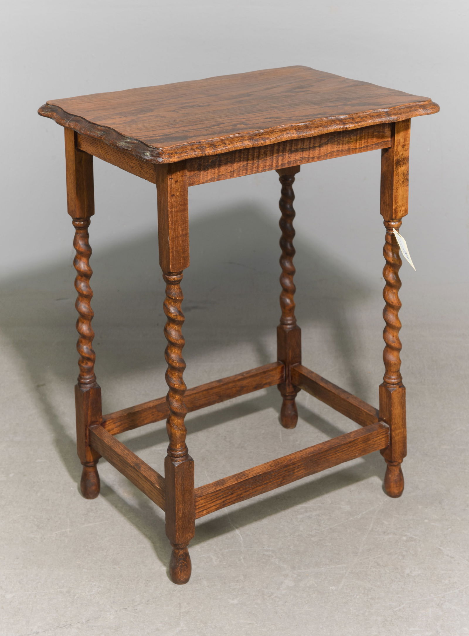 British Oak Barley Twist Occasional Table #1: British Oak Barley Twist Occasional Table c.1930's-40's - 28 in tall x 22.5 x 16