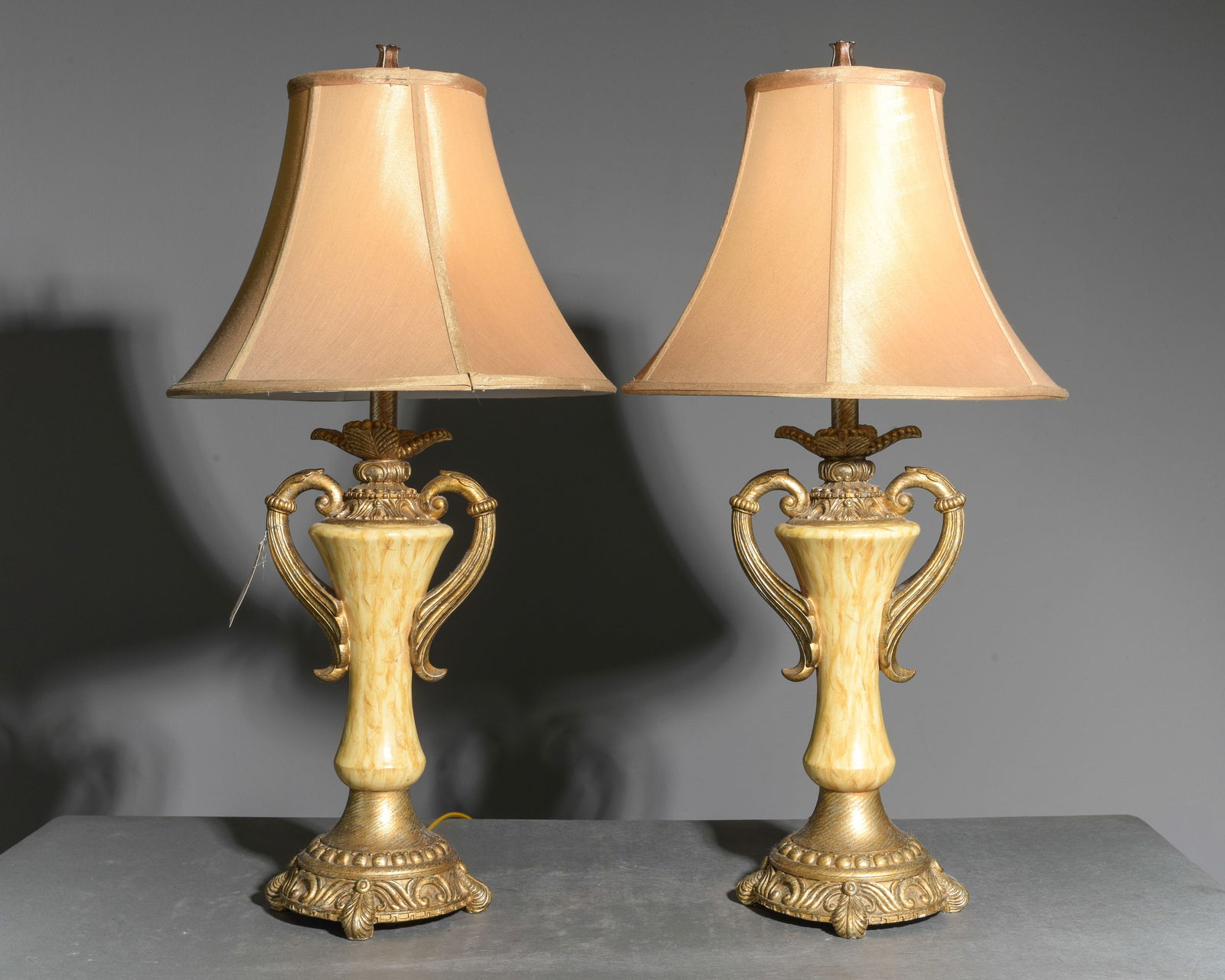 French / Italian Style Pair of Lamps with Shades (1 of 6)