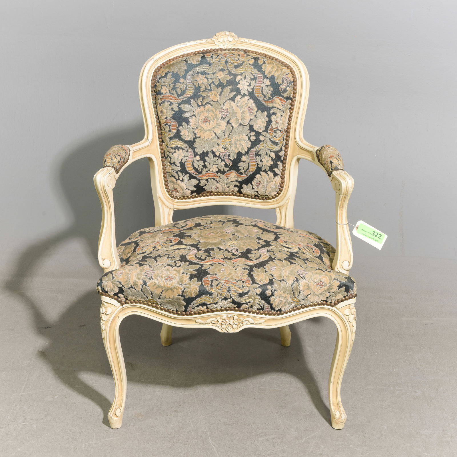 French Louis XV Style Painted Arm Chair (1 of 6)