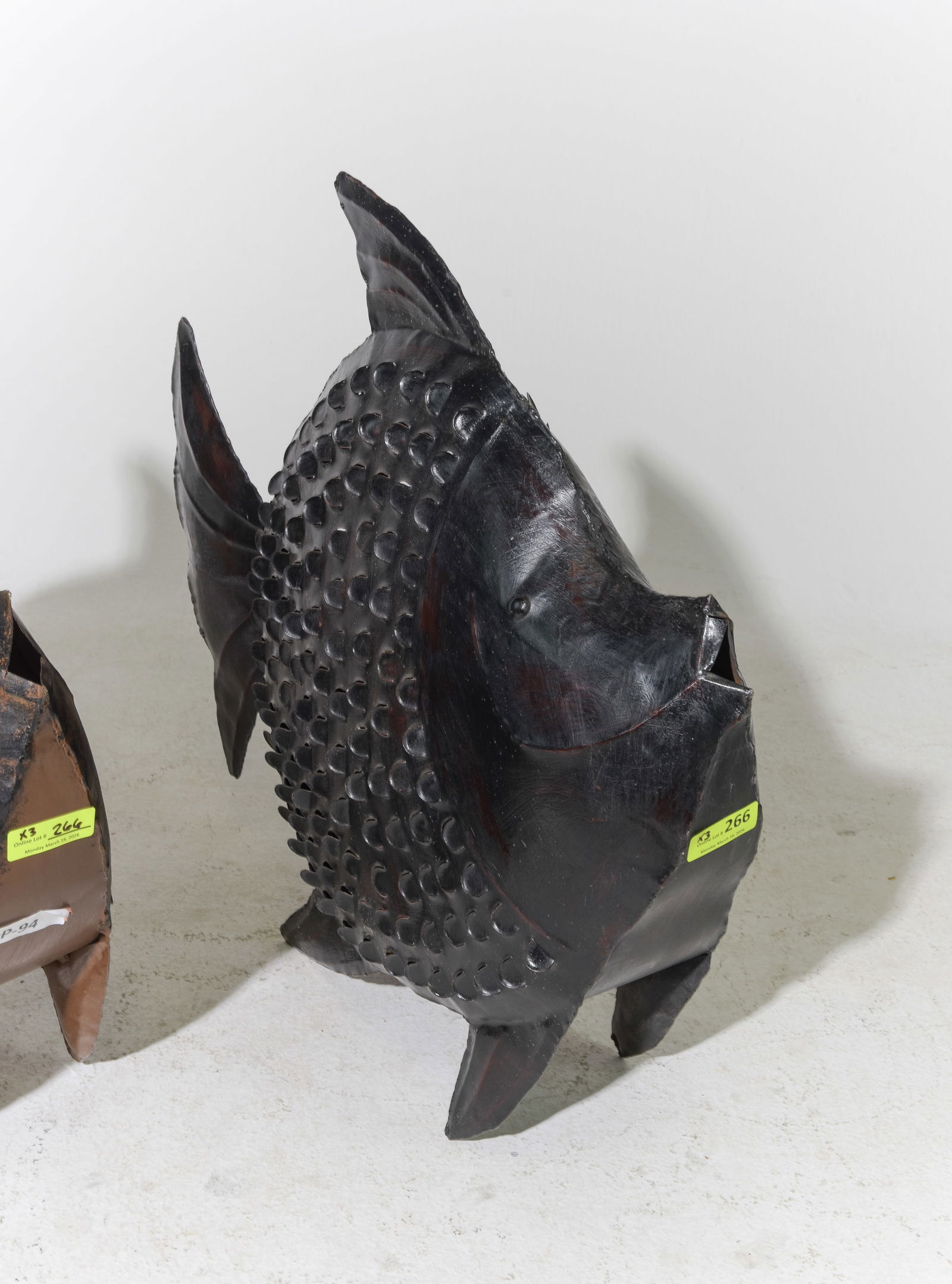 Three Assorted Large Metal Decorative Fish #3 - 4