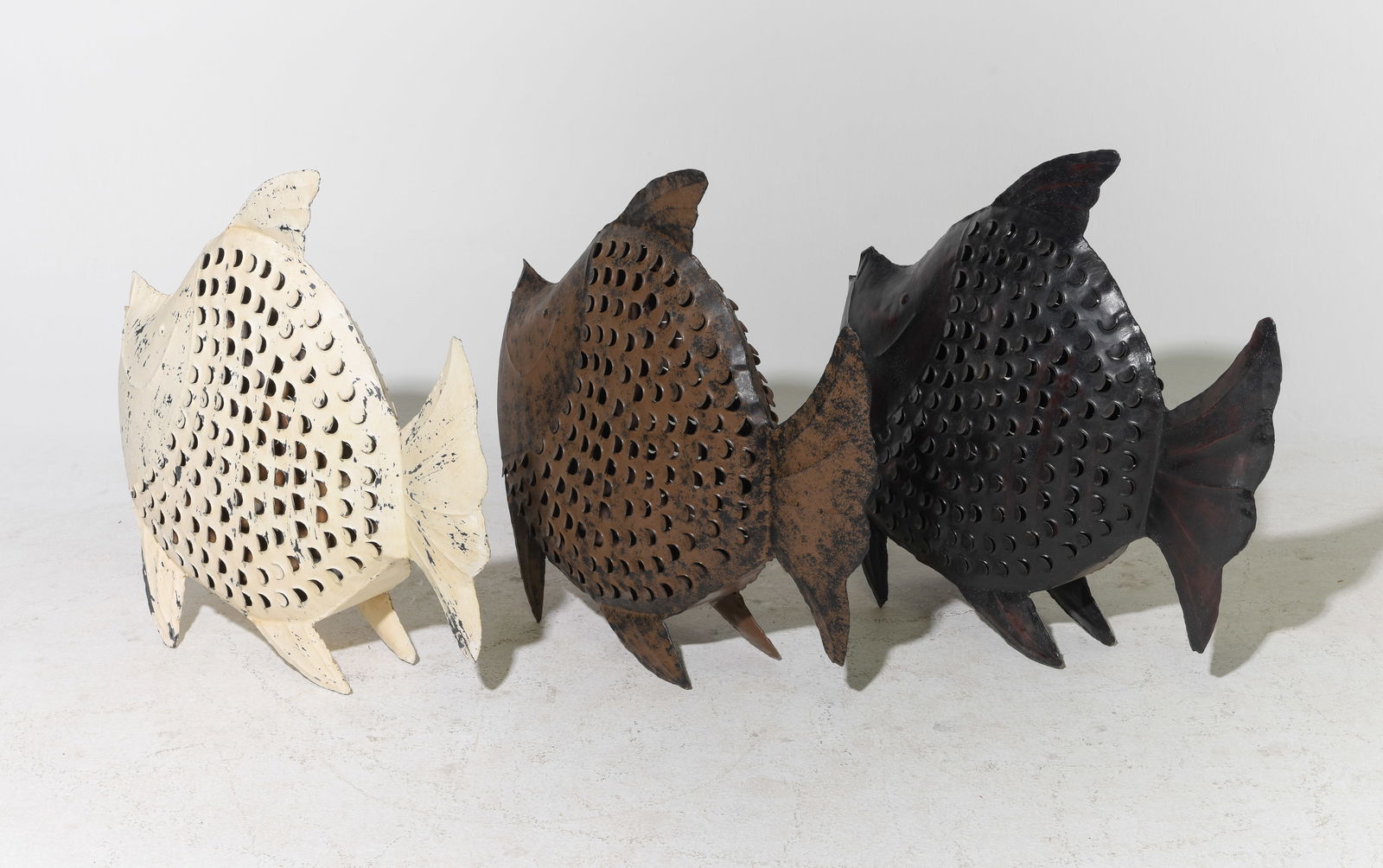 Three Assorted Large Metal Decorative Fish #3 - 5