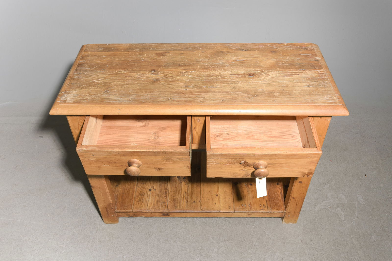 British Pine Two Drawer Hall Table c.1930's - 2