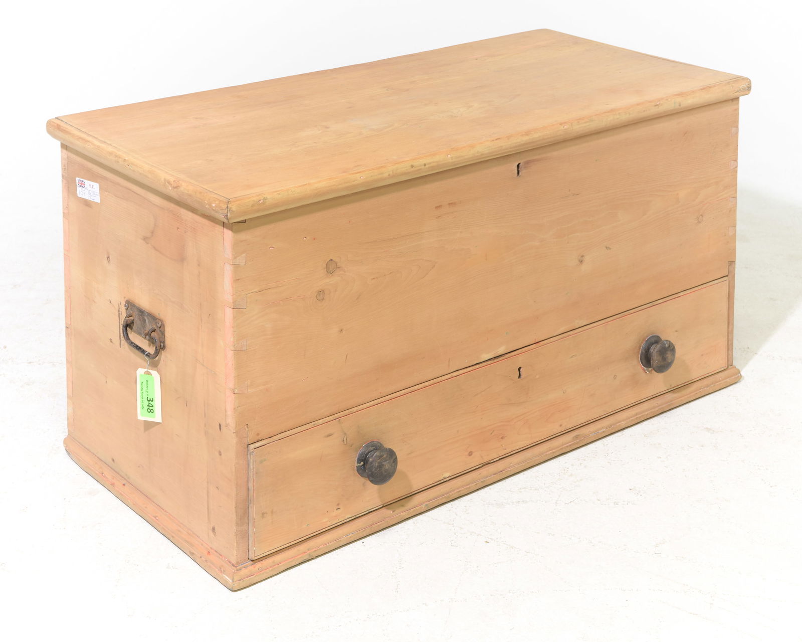 British Pine Blanket Chest / Trunk with Drawer (1 of 5)